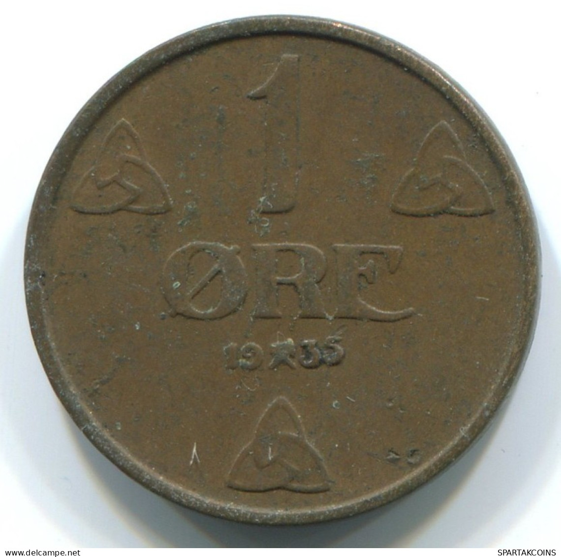 1 ORE 1935 NORWEGEN NORWAY Münze #WW1043.D.A - Norvegia