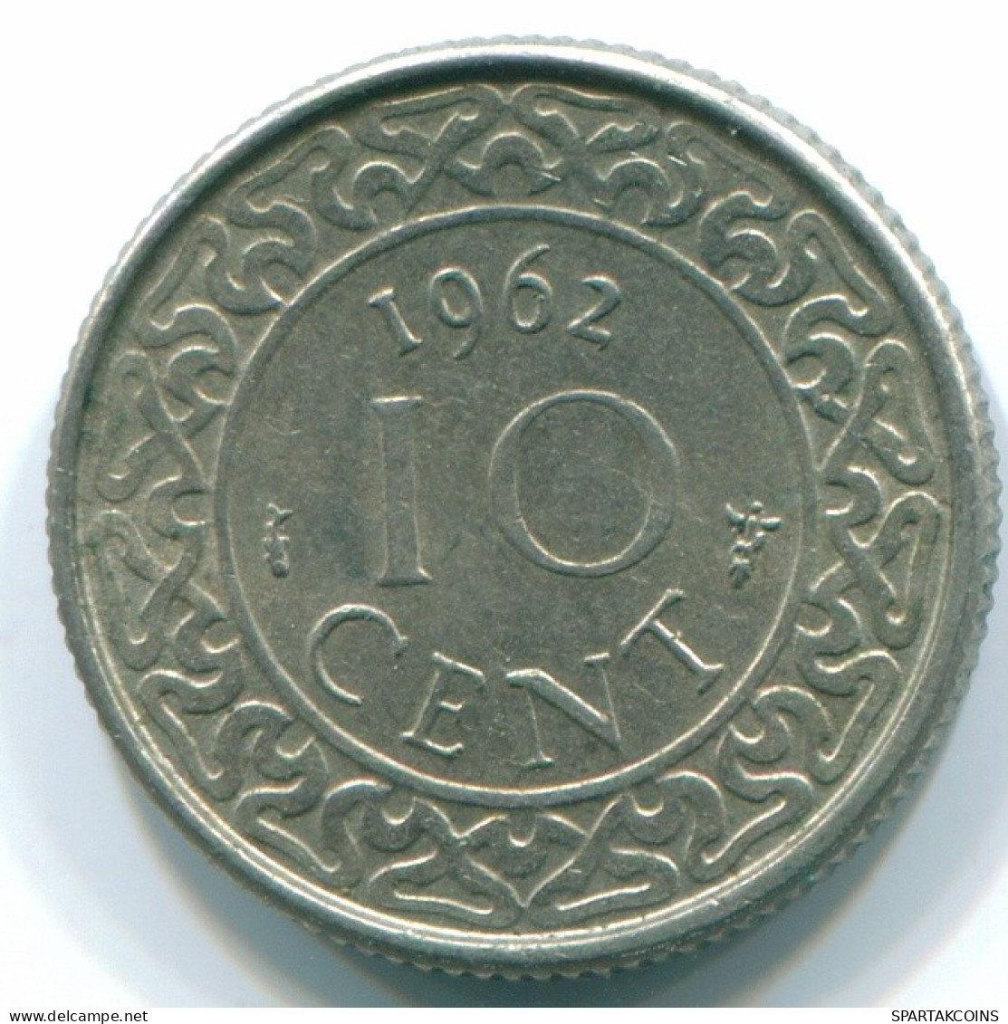 10 CENTS 1962 SURINAME NEERLANDÉS NETHERLANDS Nickel Colonial Moneda #S13192.E.A - Surinam 1975 - ...