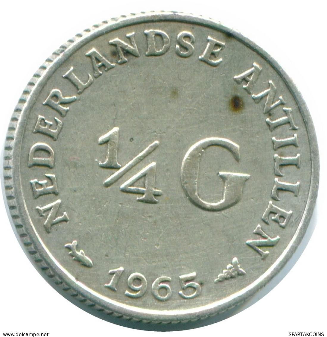 1/4 GULDEN 1965 ANTILLAS NEERLANDESAS PLATA Colonial Moneda #NL11314.4.E.A - Antillas Neerlandesas