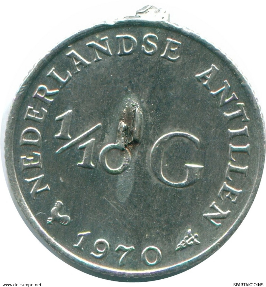 1/10 GULDEN 1970 ANTILLES NÉERLANDAISES ARGENT Colonial Pièce #NL12984.3.F.A - Netherlands Antilles