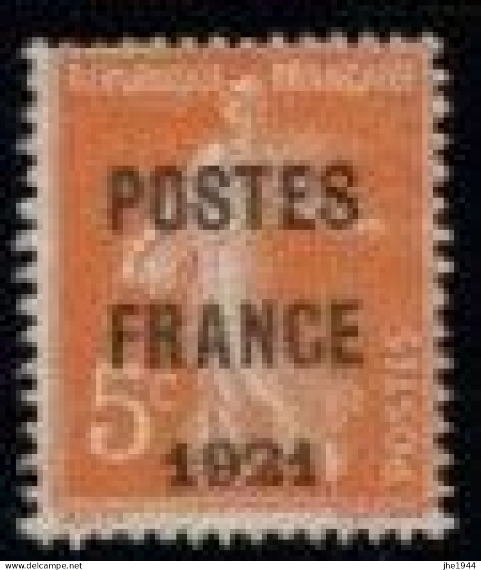 France Préoblitéré N° 33 * Postes France 1921 Semeuse 5c Orange - 1893-1947
