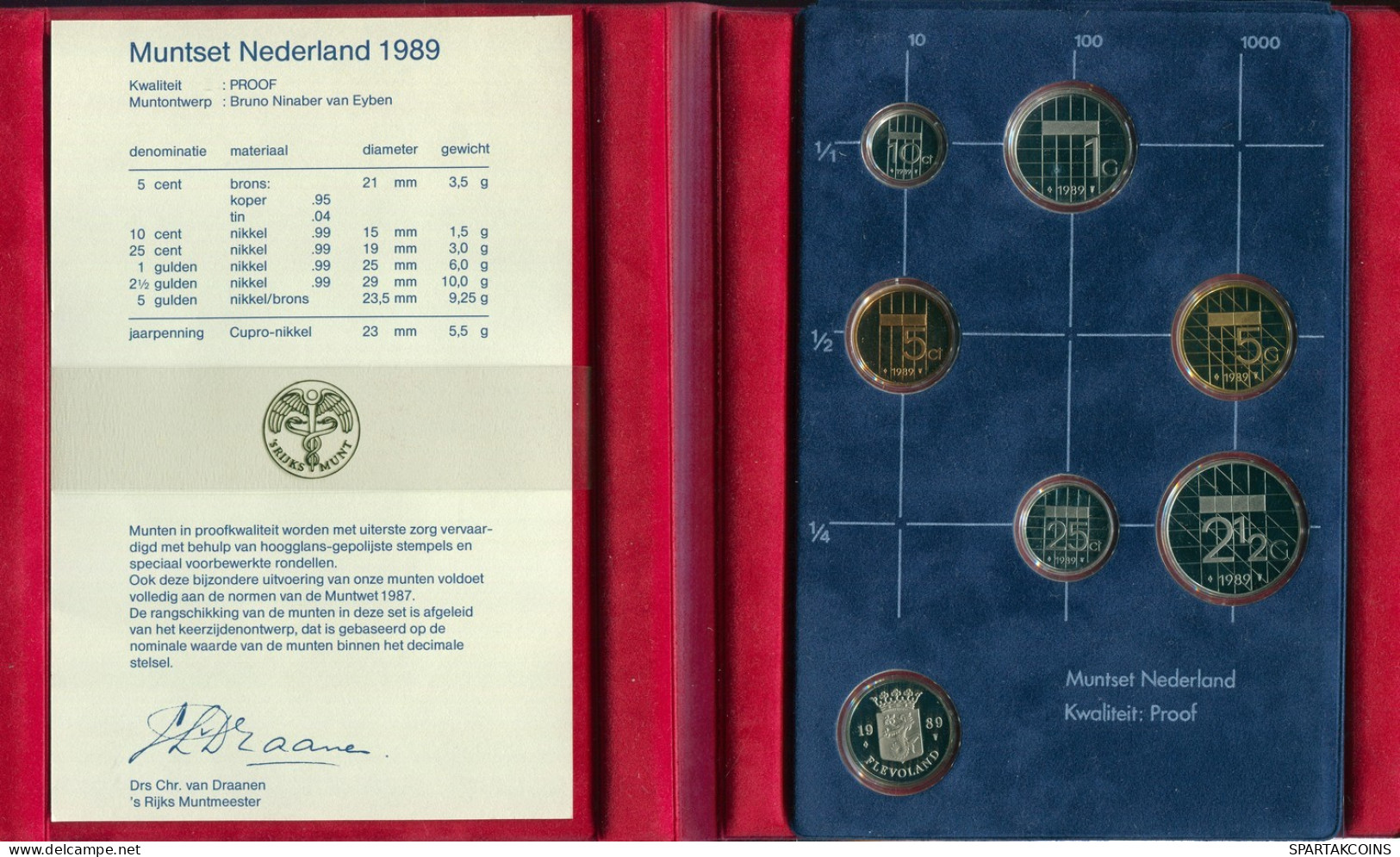 NEERLANDÉS NETHERLANDS 1989 MINT SET 6 Moneda + MEDAL PROOF #SET1140.16.E.A - [Sets Sin Usar &  Sets De Prueba