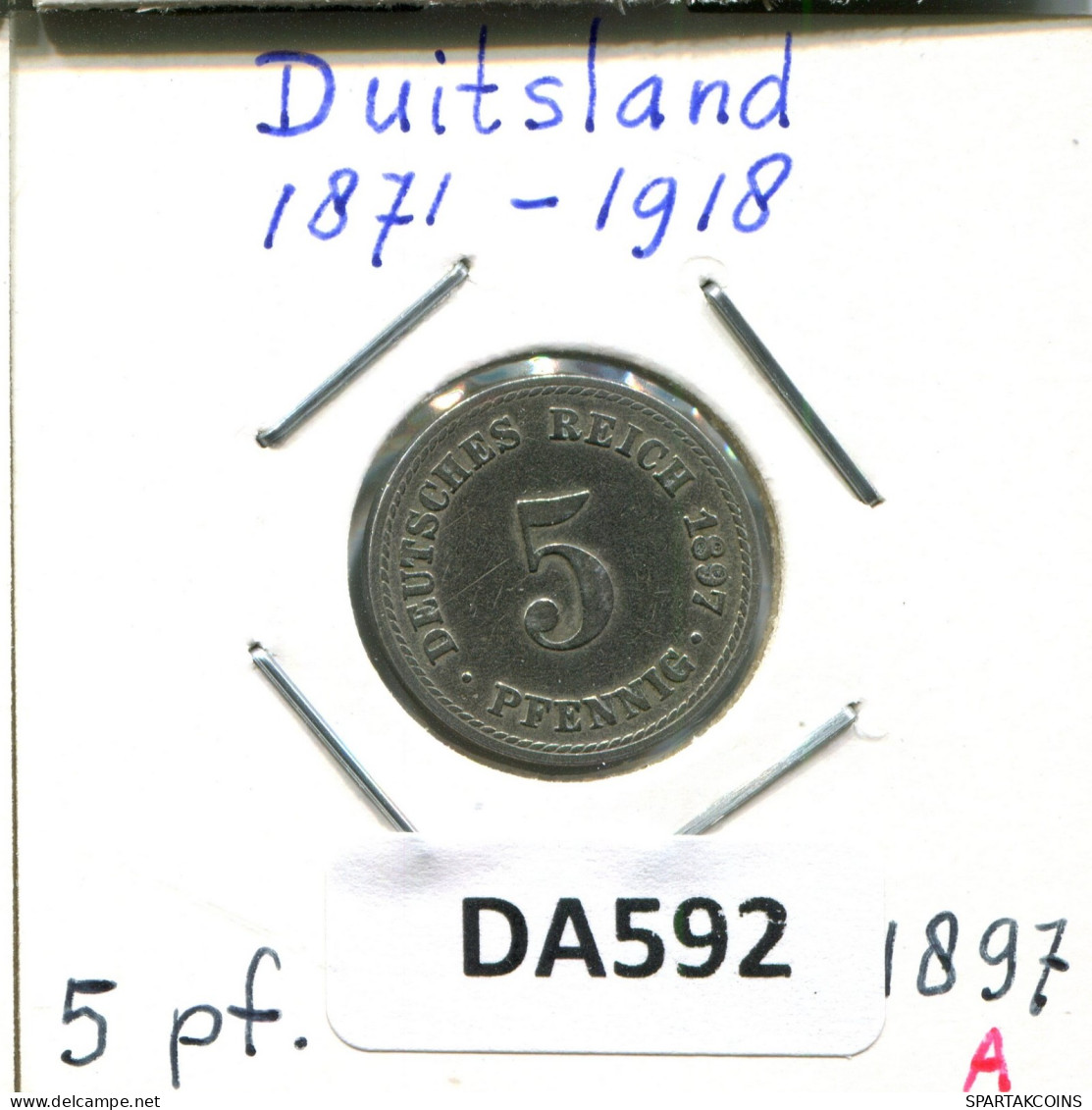 5 PFENNIG 1897 A ALEMANIA Moneda GERMANY #DA592.2.E.A - 5 Pfennig