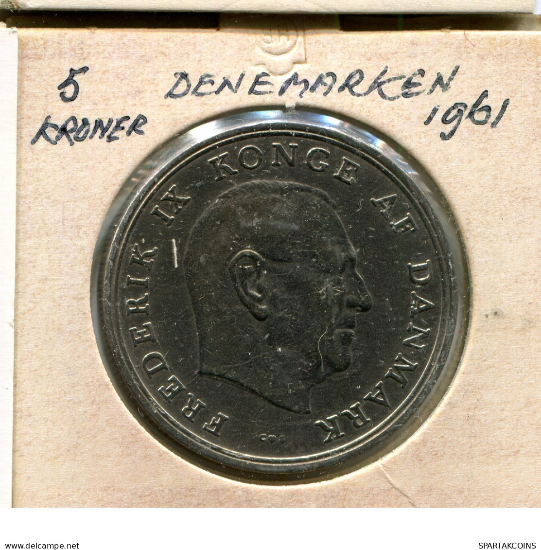 5 KRONE 1961 DANEMARK DENMARK Münze #AR323.D.A - Danimarca