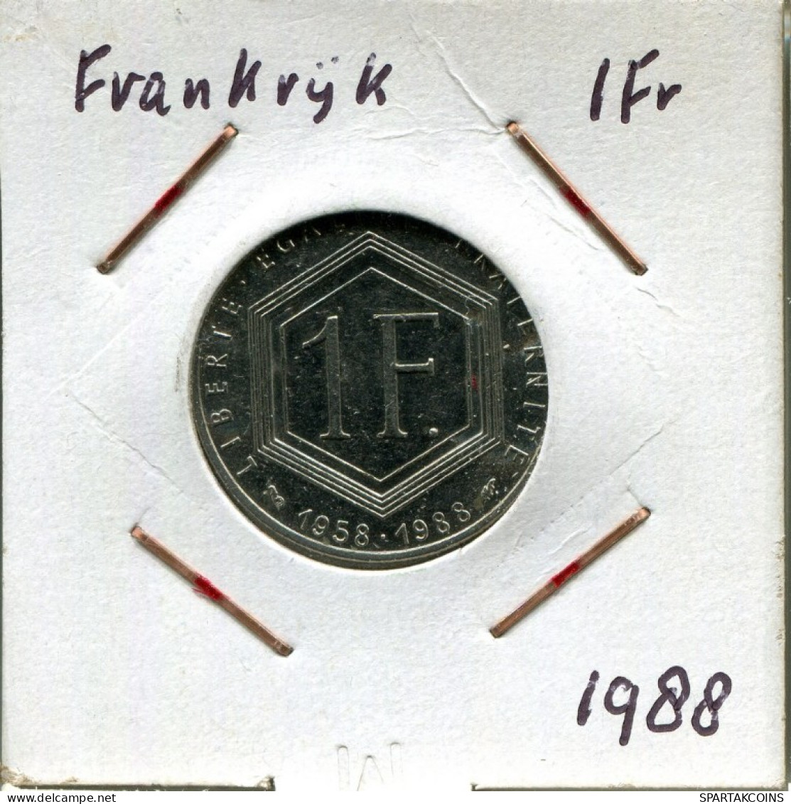 1 FRANC 1988 FRANKREICH FRANCE Münze CHARLES DE GAULLE #AM581.D.A - 1 Franc