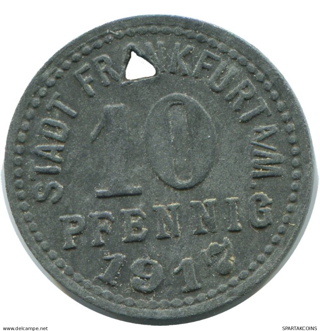 10 PFENNIG 1917 STADT FRAKFURT AM MAIN GERMANY Coin #AD604.9.U.A - 10 Pfennig