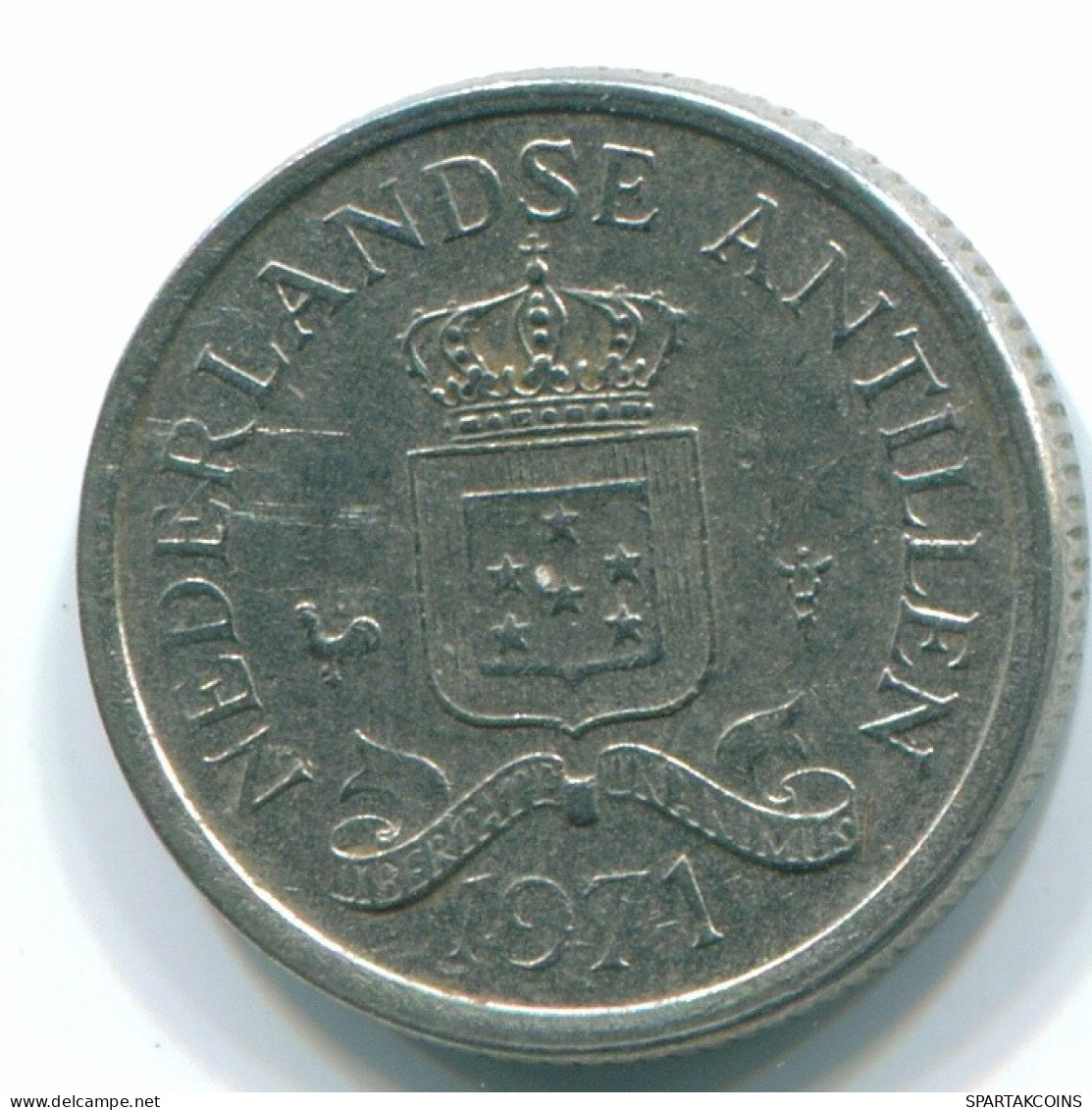 10 CENTS 1971 NETHERLANDS ANTILLES Nickel Colonial Coin #S13480.U.A - Antillas Neerlandesas