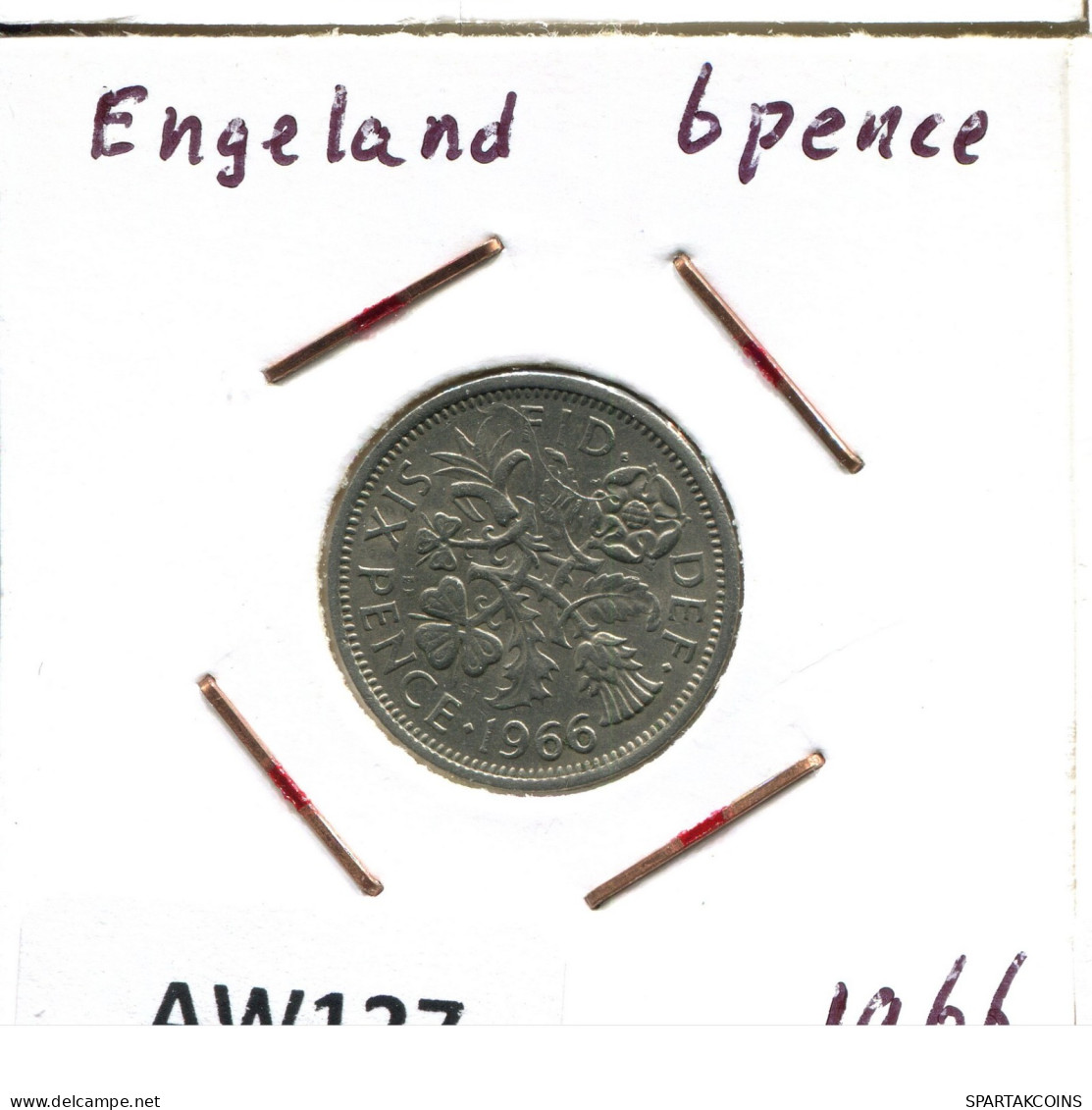 SIXPENCE 1966 UK GBAN BRETAÑA GREAT BRITAIN Moneda #AW127.E.A - H. 6 Pence