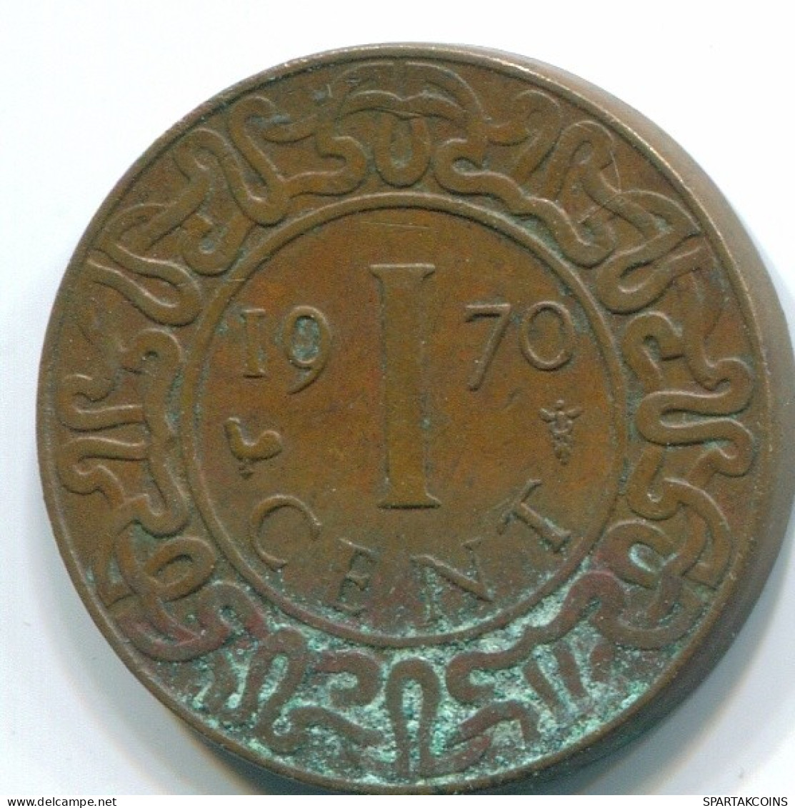 1 CENT 1970 SURINAME Netherlands Bronze Cock Colonial Coin #S10962.U.A - Surinam 1975 - ...