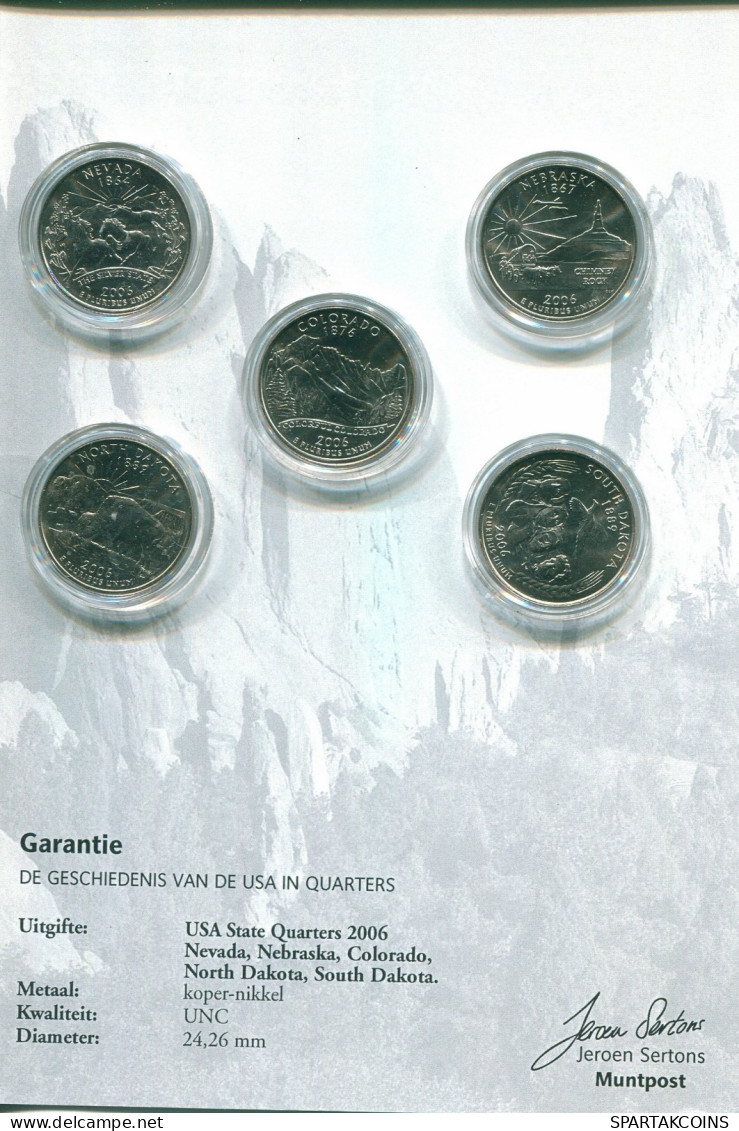US 2006 COMMEMORATIVE 50 STATE QUARTER SET 5 Coin UNC #SET1080.7.U.A - 1999-2009: State Quarters