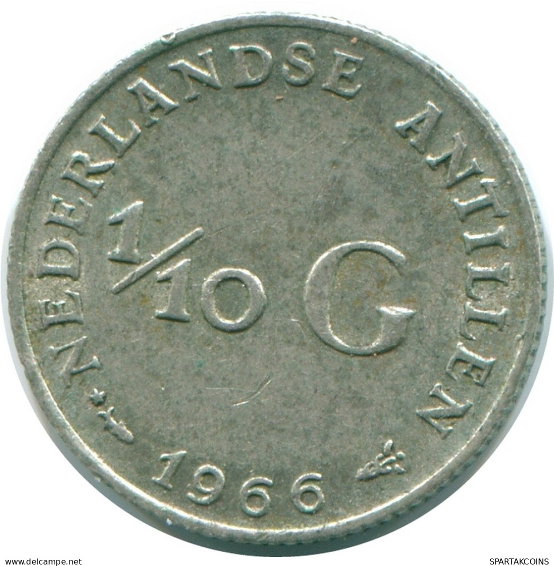 1/10 GULDEN 1966 NIEDERLÄNDISCHE ANTILLEN SILBER Koloniale Münze #NL12886.3.D.A - Antilles Néerlandaises