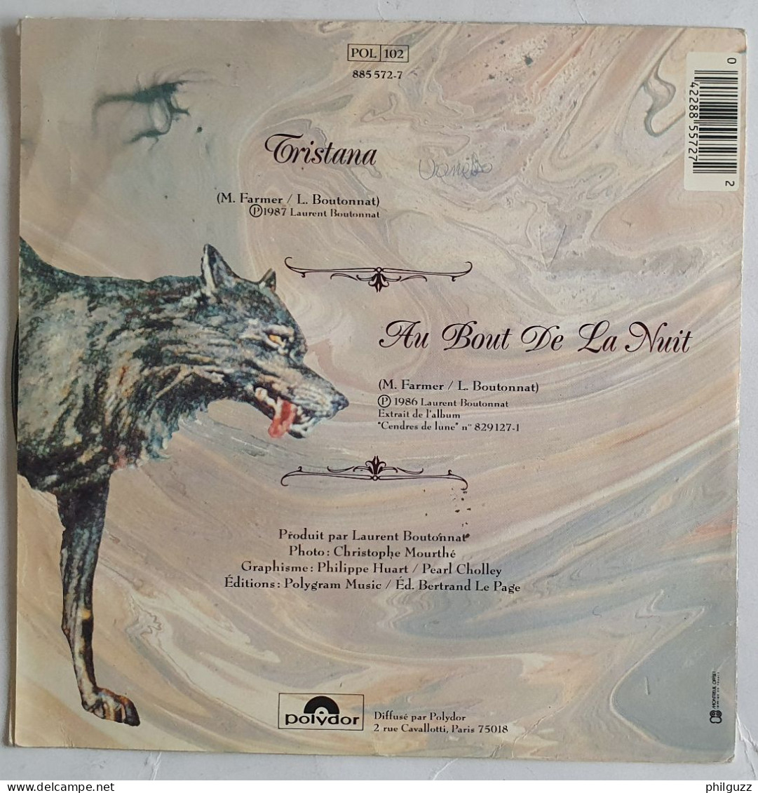 DISQUE 45T MYLENE FRAMER TRISTANA Polydor 1987 - Otros - Canción Francesa