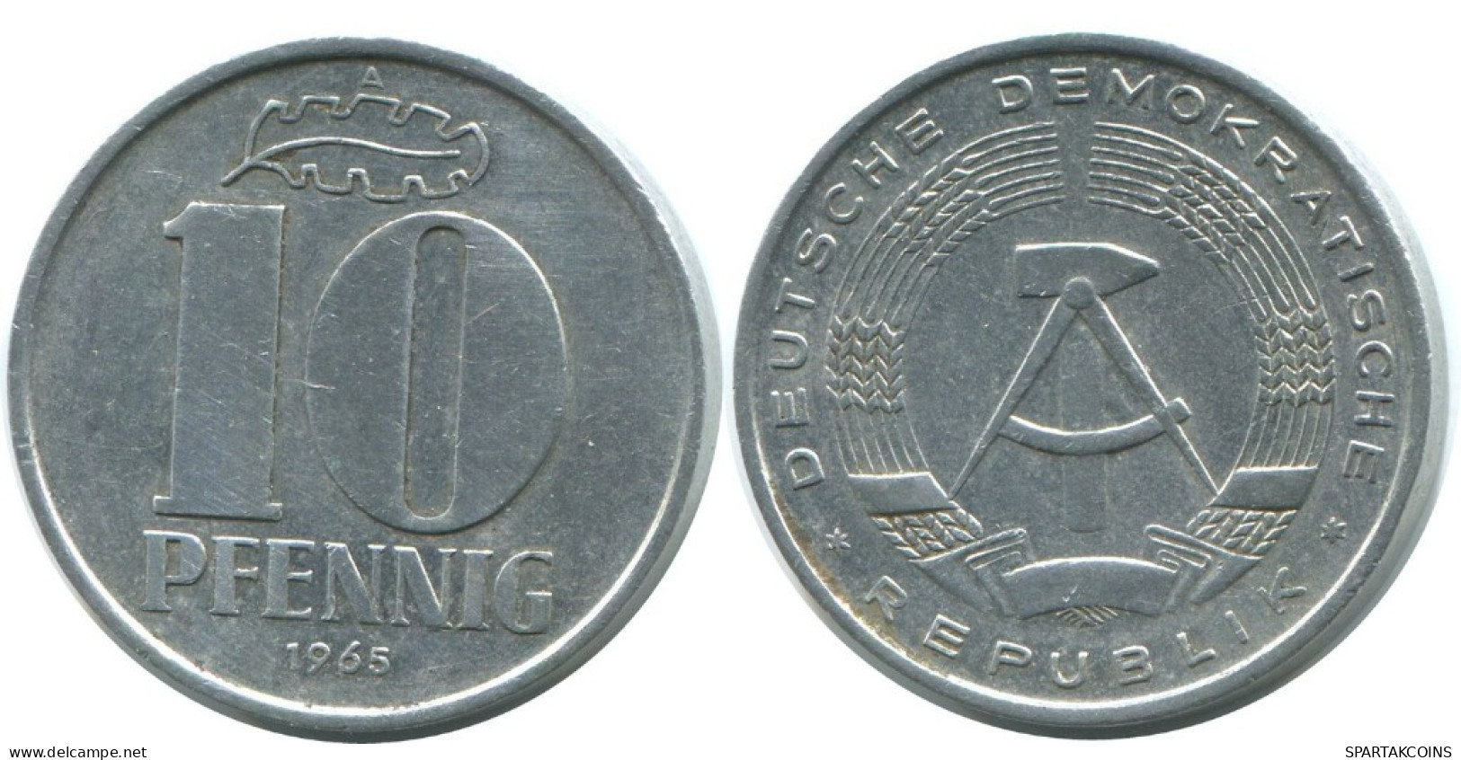 10 PFENNIG 1965 A DDR EAST DEUTSCHLAND Münze GERMANY #AE089.D.A - 10 Pfennig