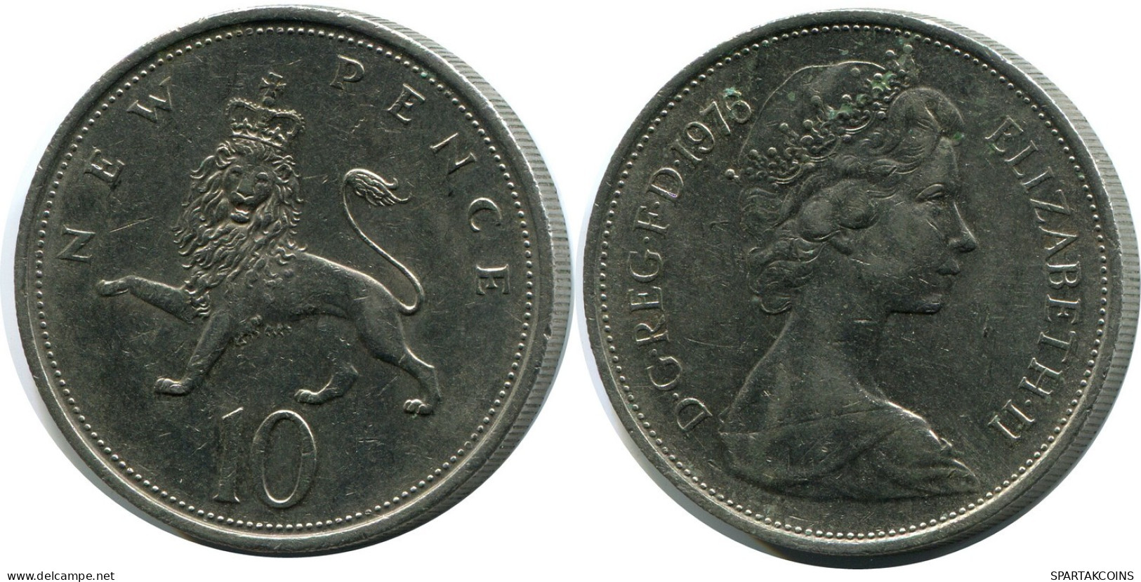 10 NEW PENCE 1976 UK GREAT BRITAIN Coin #AZ022.U.A - 10 Pence & 10 New Pence