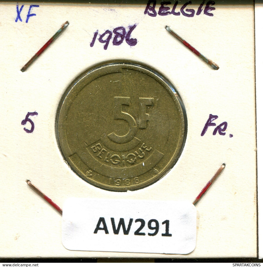 5 FRANCS 1986 FRENCH Text BELGIUM Coin I #AW291.U.A - 5 Frank