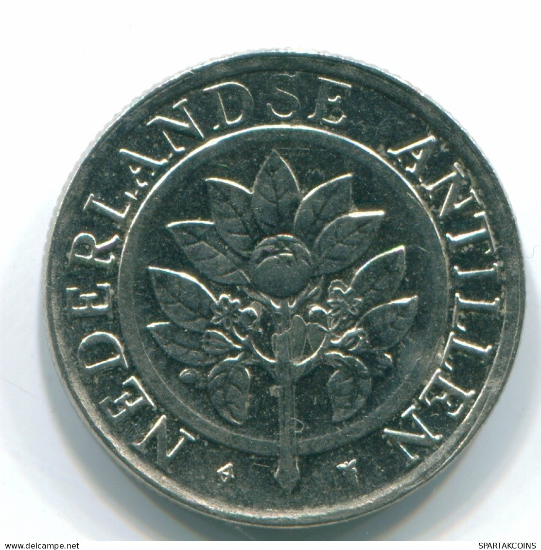 25 CENTS 1990 NETHERLANDS ANTILLES Nickel Colonial Coin #S11263.U.A - Netherlands Antilles