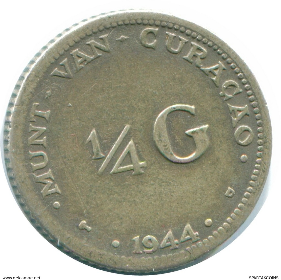 1/4 GULDEN 1944 CURACAO Netherlands SILVER Colonial Coin #NL10598.4.U.A - Curaçao