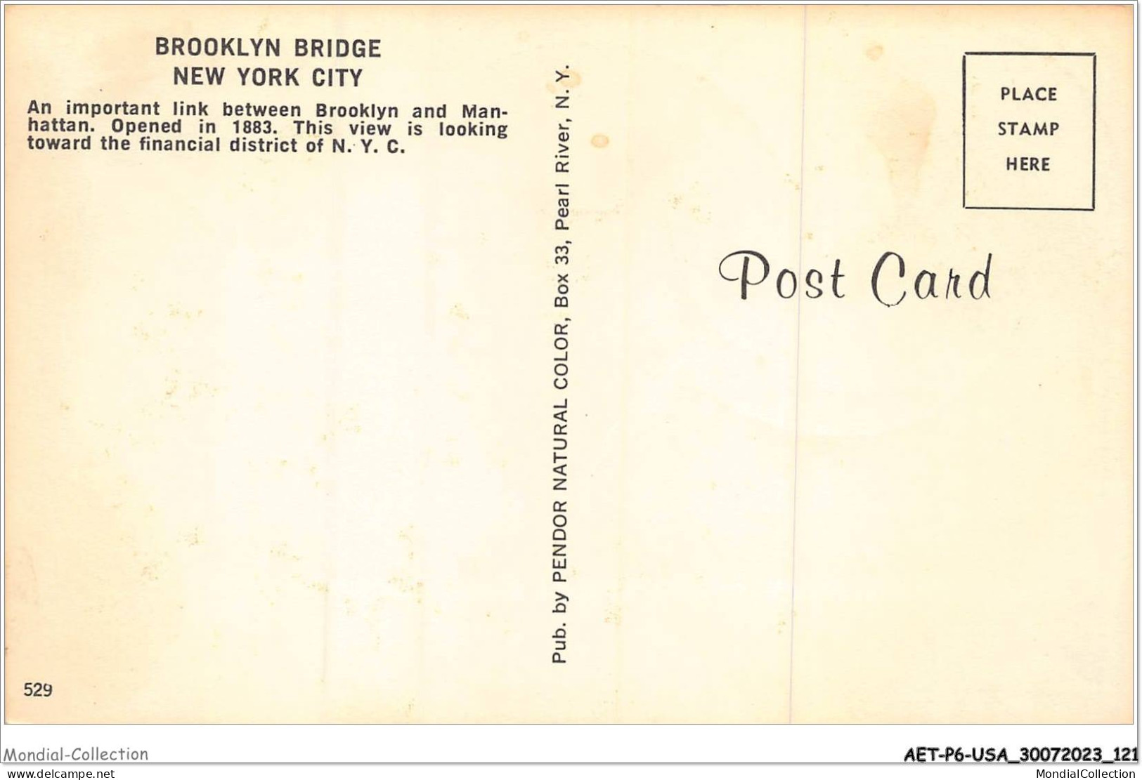 AETP6-USA-0495 - NEW YORK CITY - Brooklyn Bridge - Brooklyn