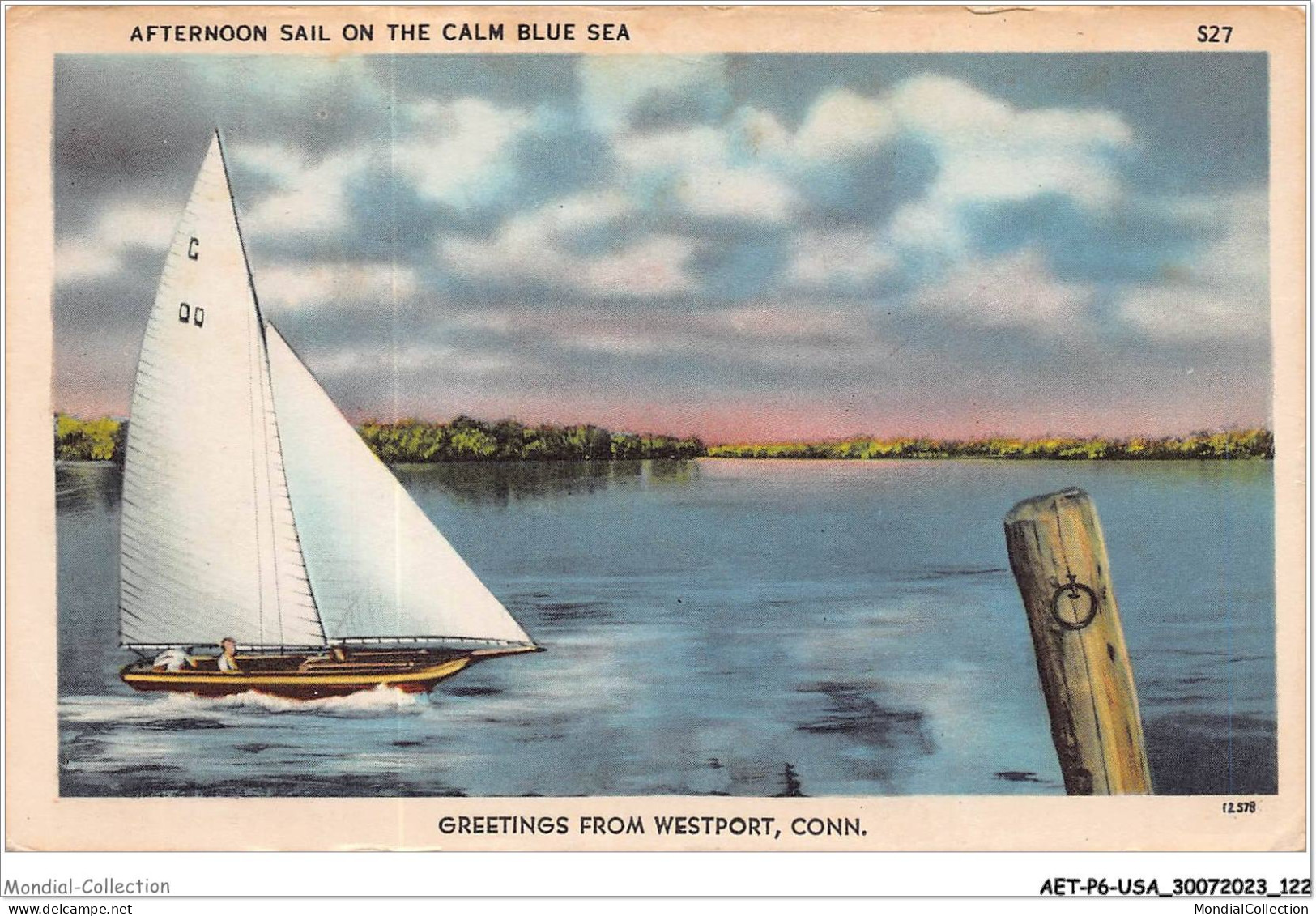 AETP6-USA-0496 - GREETINGS FROM WESTPORT - CONN - Afternoom Sail On The Calm Blue Sea - Andere & Zonder Classificatie