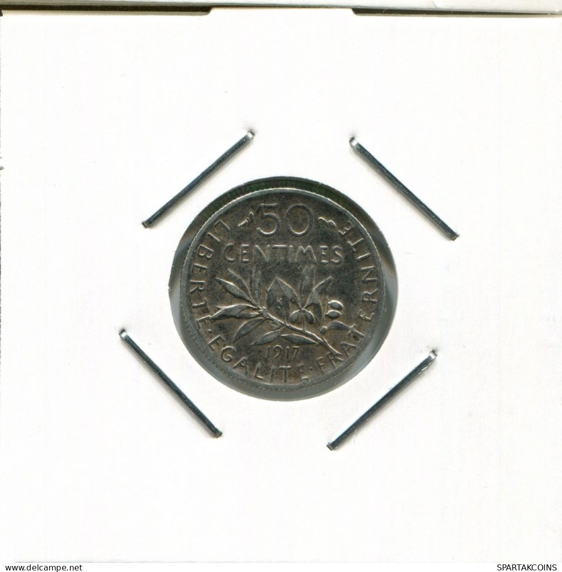 50 CENTIMES 1917 FRANKREICH FRANCE SILBER Französisch Münze #AK954.D.A - 50 Centimes