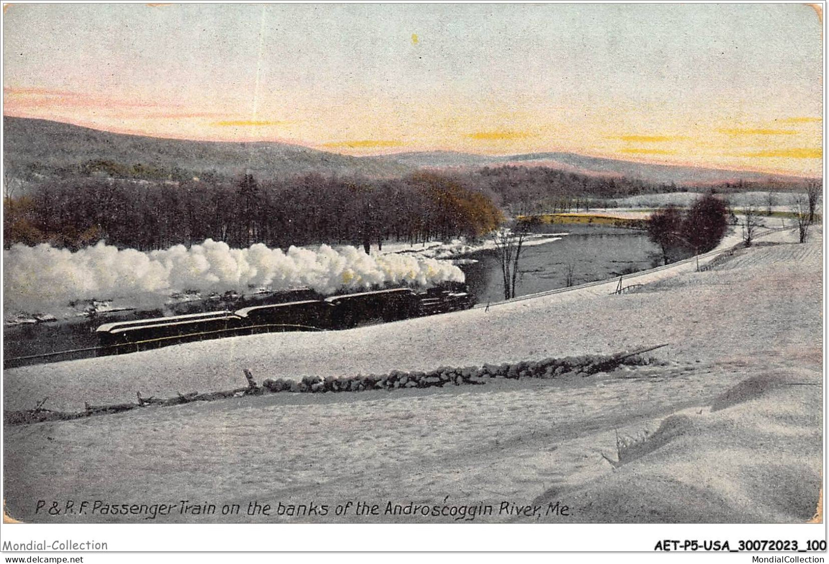 AETP5-USA-0399 - MAINE - Passenger Train On The Banks Of The Androscoggin River - Me - Autres & Non Classés