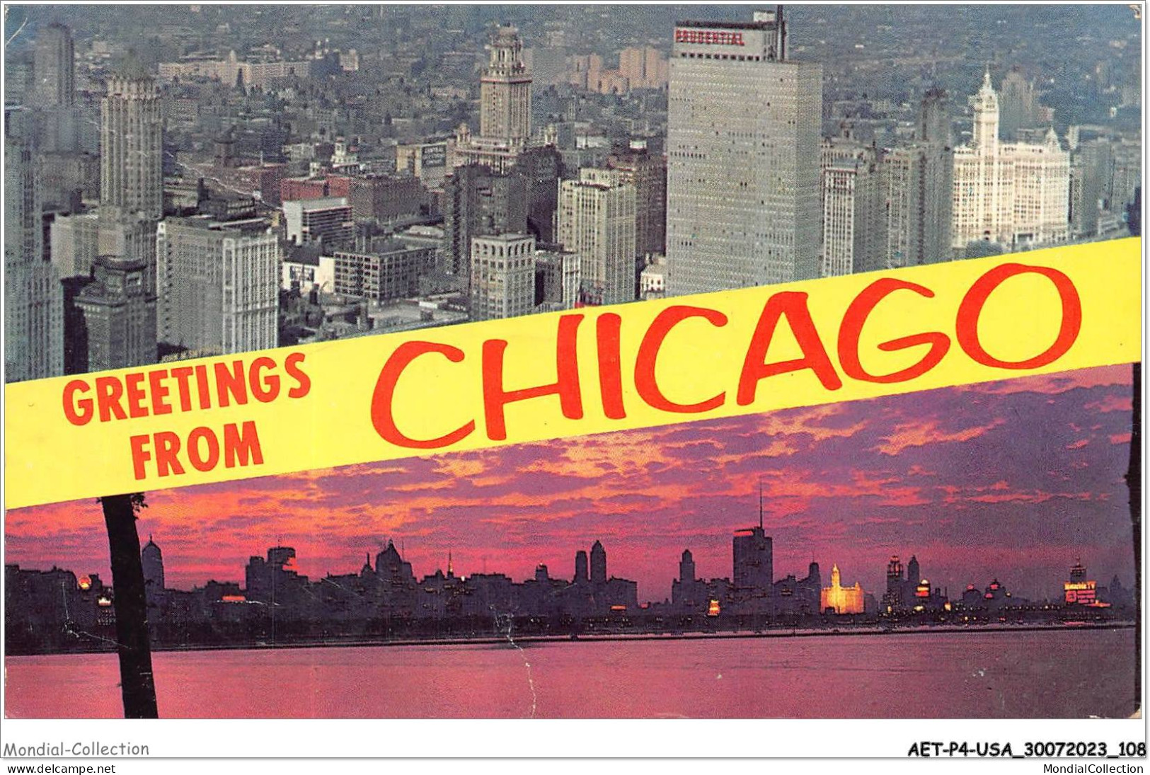 AETP4-USA-0328 - CHICAGO - Aerial View Of Chicago Bottom - Night Skyline - Chicago
