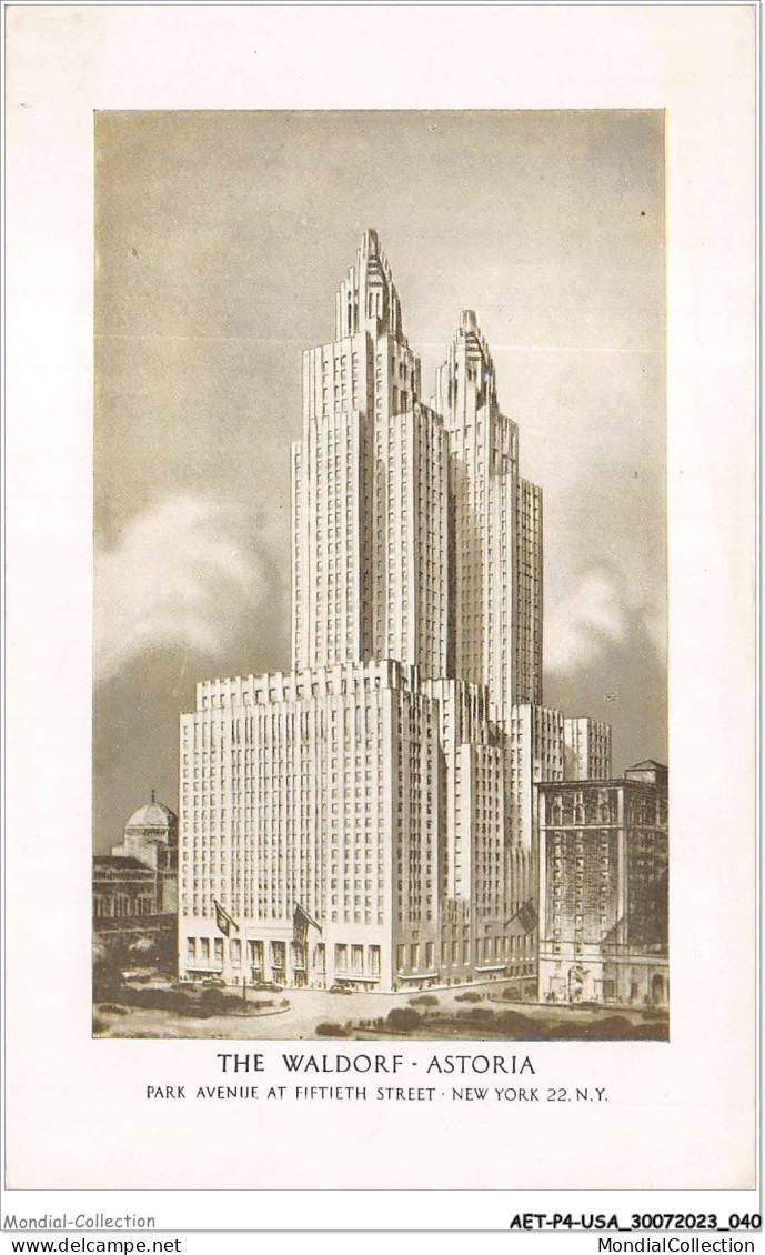 AETP4-USA-0294 - NEW YORK - The Waldorf - Astoria - Cafés, Hôtels & Restaurants