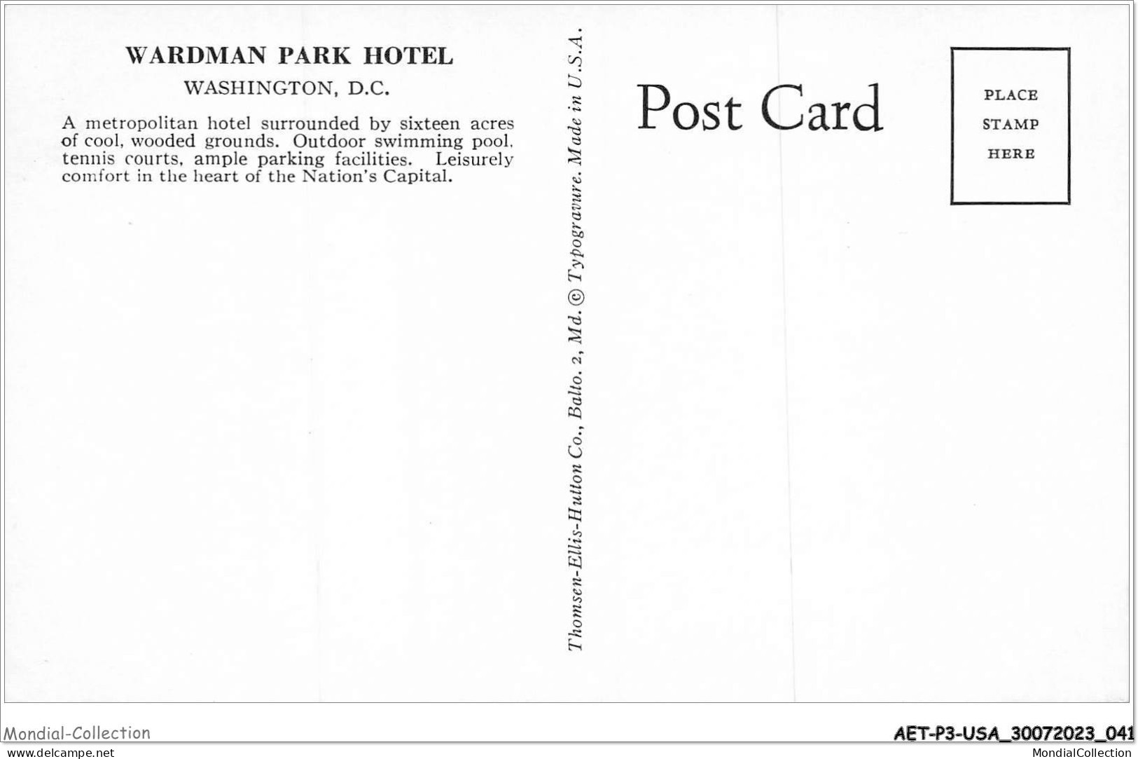 AETP3-USA-0208 - WASHINGTON D C - Wardman Park Hotel - Washington DC