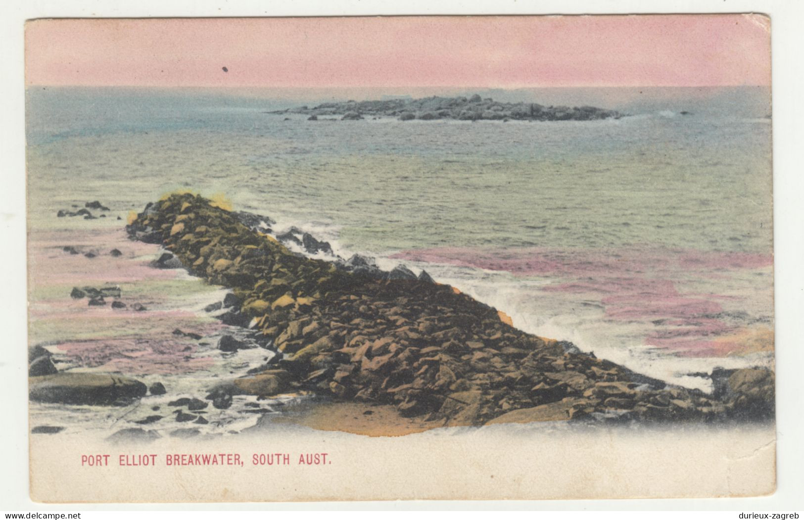 Port Eliliot Breakwater, South Australia Old Postcard Not Posted B240503 - Autres & Non Classés