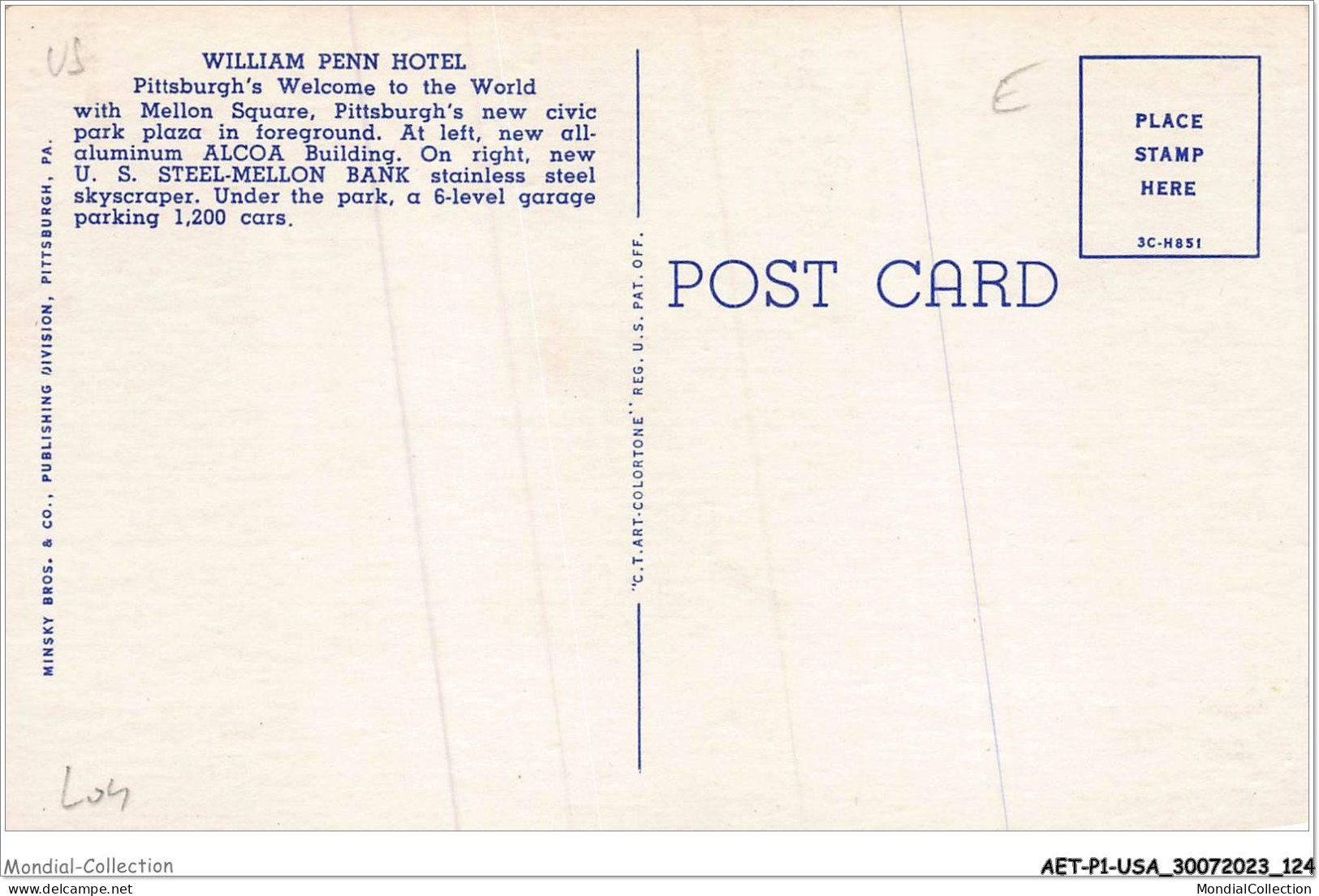 AETP1-USA-0063 - PITTSBURGH PA - Hotel William Penn - Pittsburgh