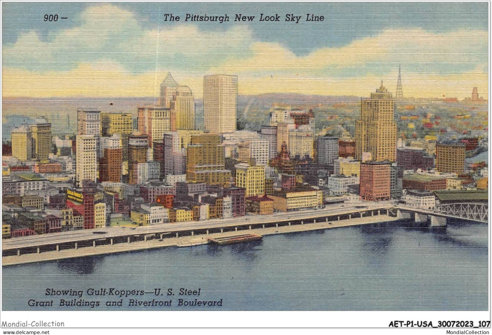 AETP1-USA-0055 - PITTSBURGH PA - Showing Gulf-koppers - Us Steel Grant Building And Riverfront Boulevard - Pittsburgh