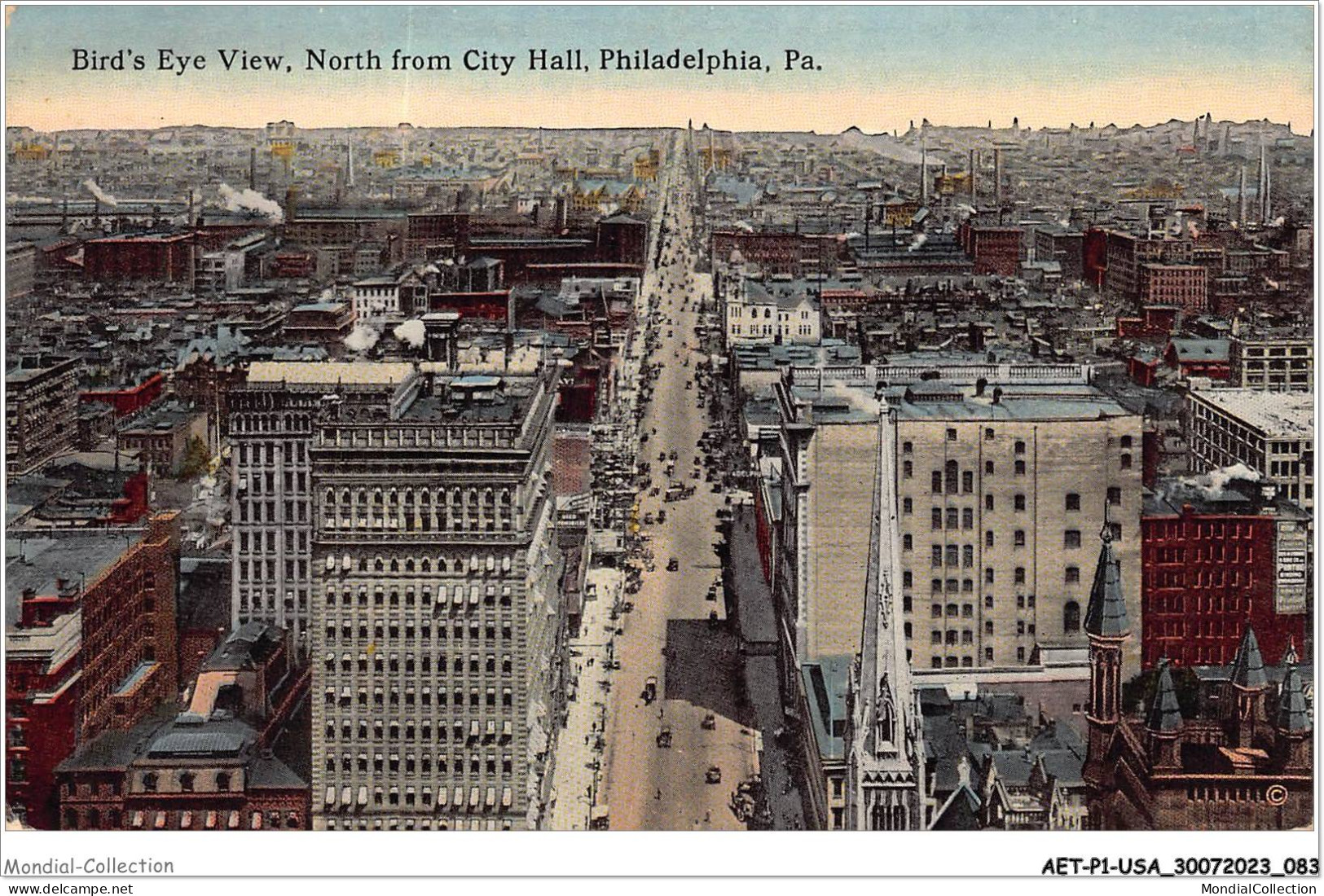 AETP1-USA-0043 - PHILADELPHIA PA - Bird's Eye View - North From City Hall - Philadelphia