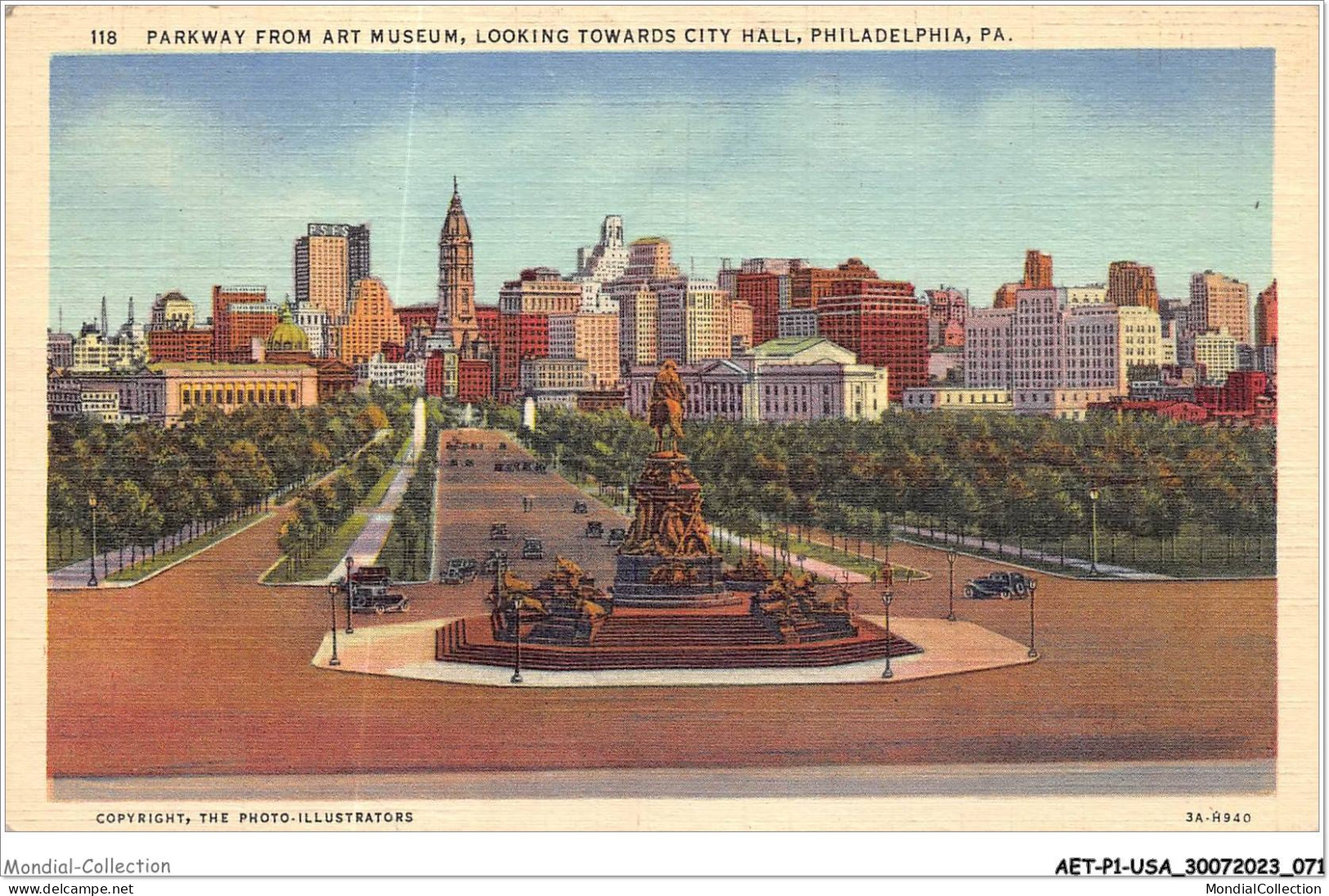 AETP1-USA-0037 - PHILADELPHIA PA - Parkway From Art Museum - Looking Towards City Hall - Philadelphia