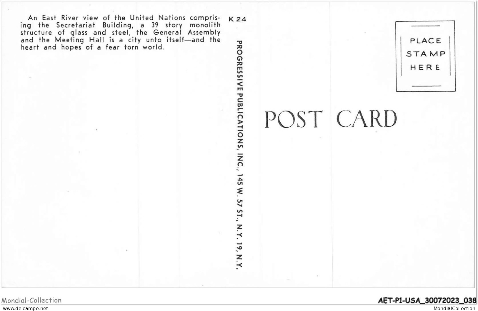 AETP1-USA-0020 - An East River View Of The United Nations Comprising The Secretariat Building - Andere Monumenten & Gebouwen