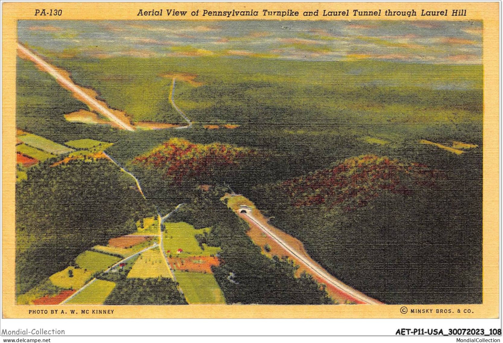 AETP11-USA-0936 - PENNSYLVANIA - Aerial View Of Pennsylvania Turnpike And Laurel Tunnel Through Laurel Hill - Andere & Zonder Classificatie