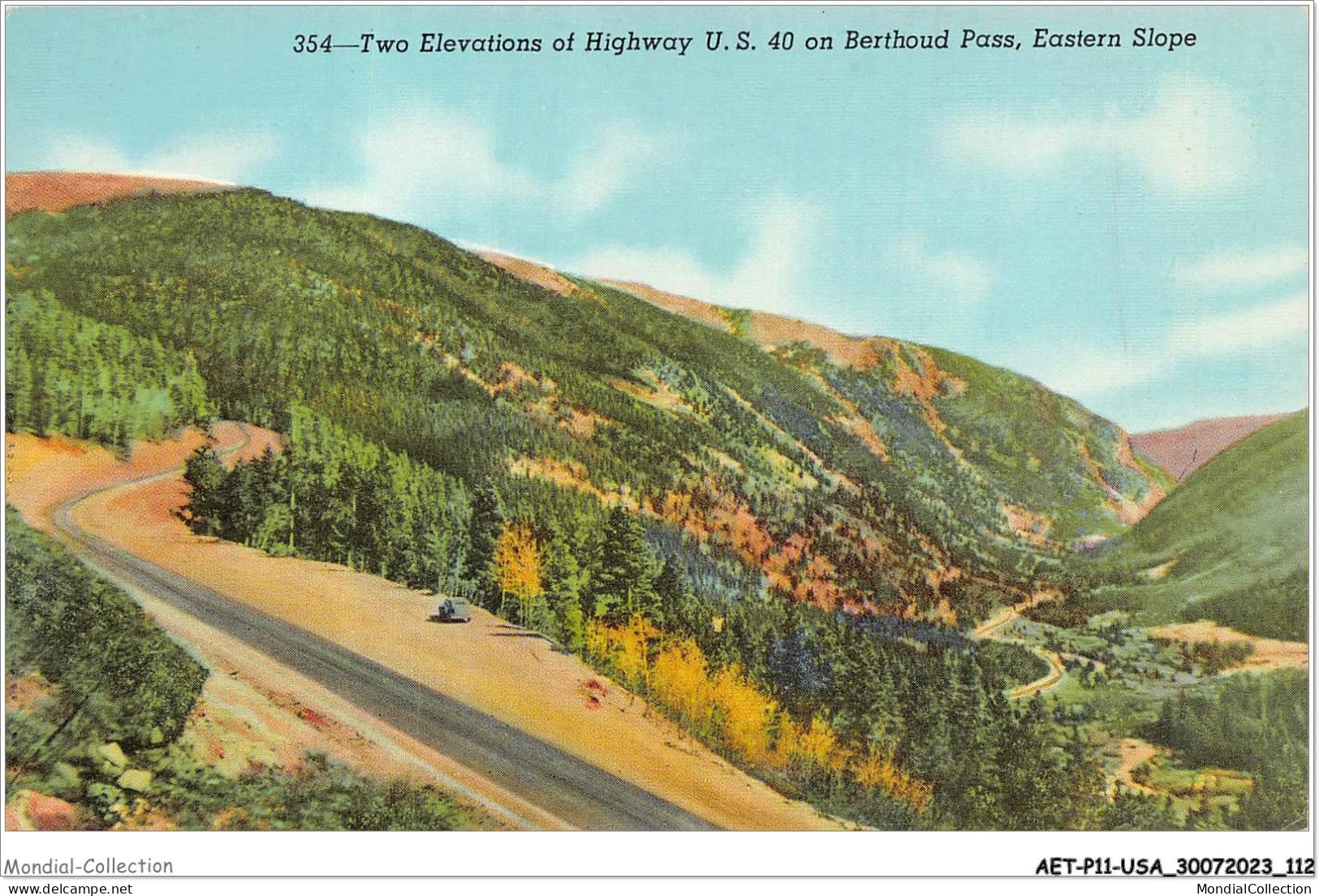 AETP11-USA-0938 - Two Elevations Of Highway U S 40 On Berthoud Pass - Eastern Slope - Denver