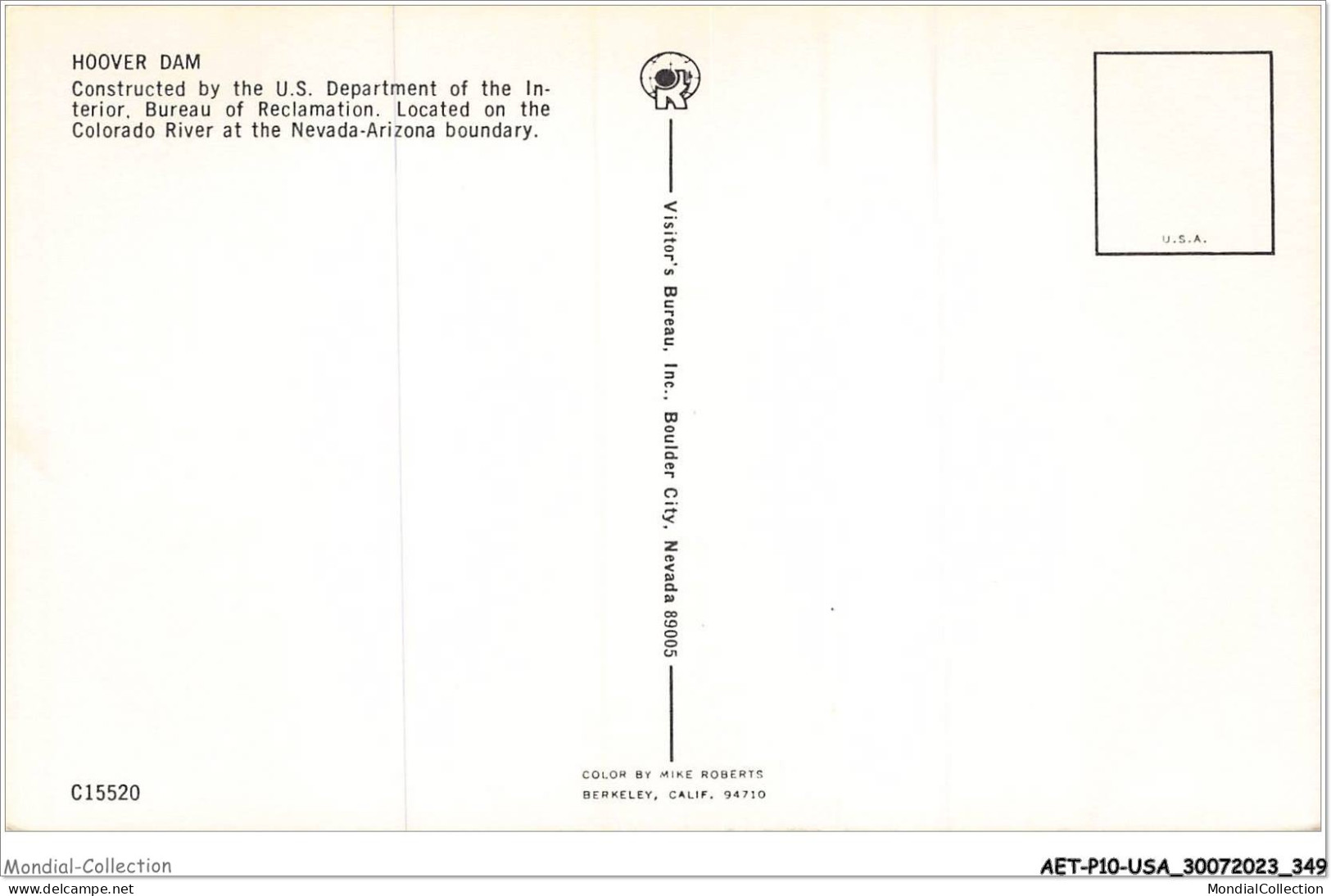 AETP10-USA-0864 - NEVADA-ARIZONA - Hoover Dam - Otros & Sin Clasificación