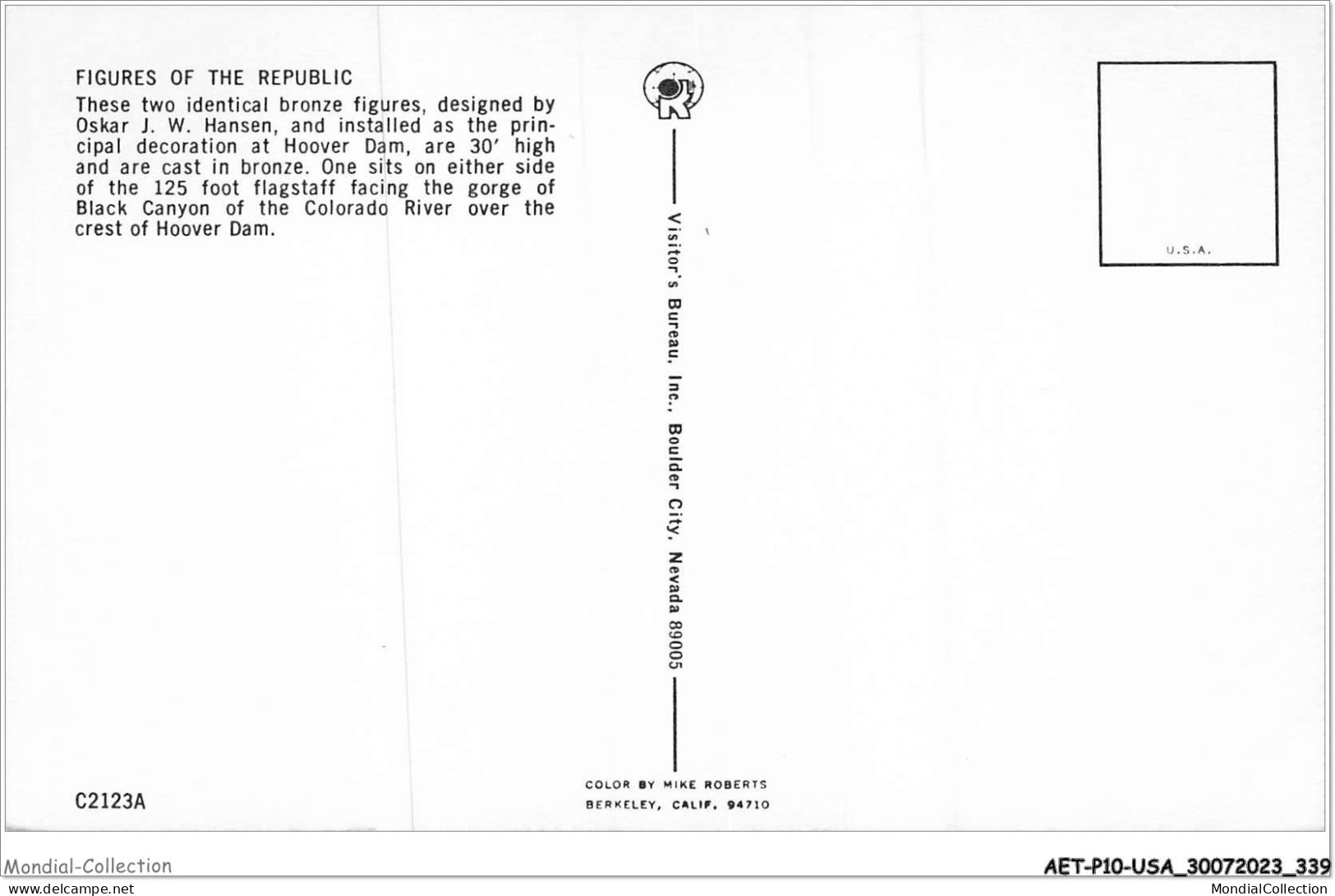 AETP10-USA-0859 - ARIZONA - Hoover Dam - Figures Of The Republic - Otros & Sin Clasificación