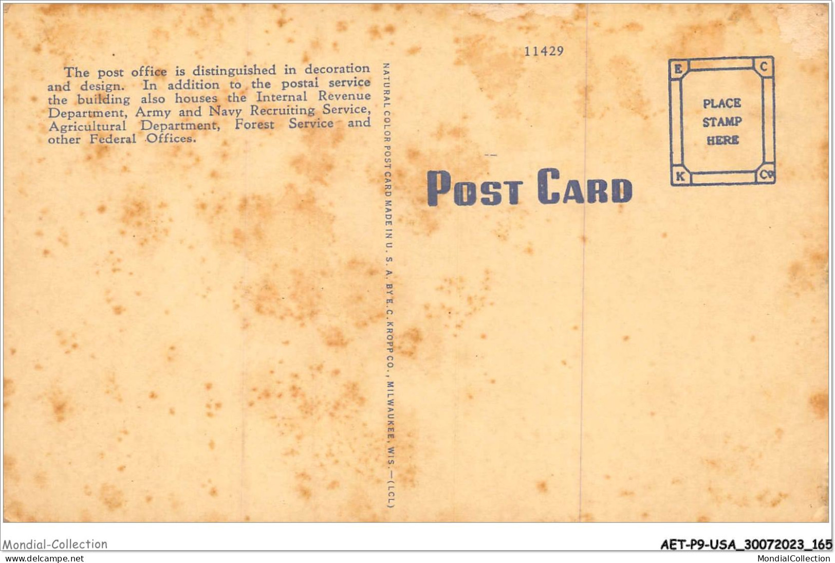 AETP9-USA-0771 - HUTCHINSON - KANSAS - U S Post Office - Andere & Zonder Classificatie