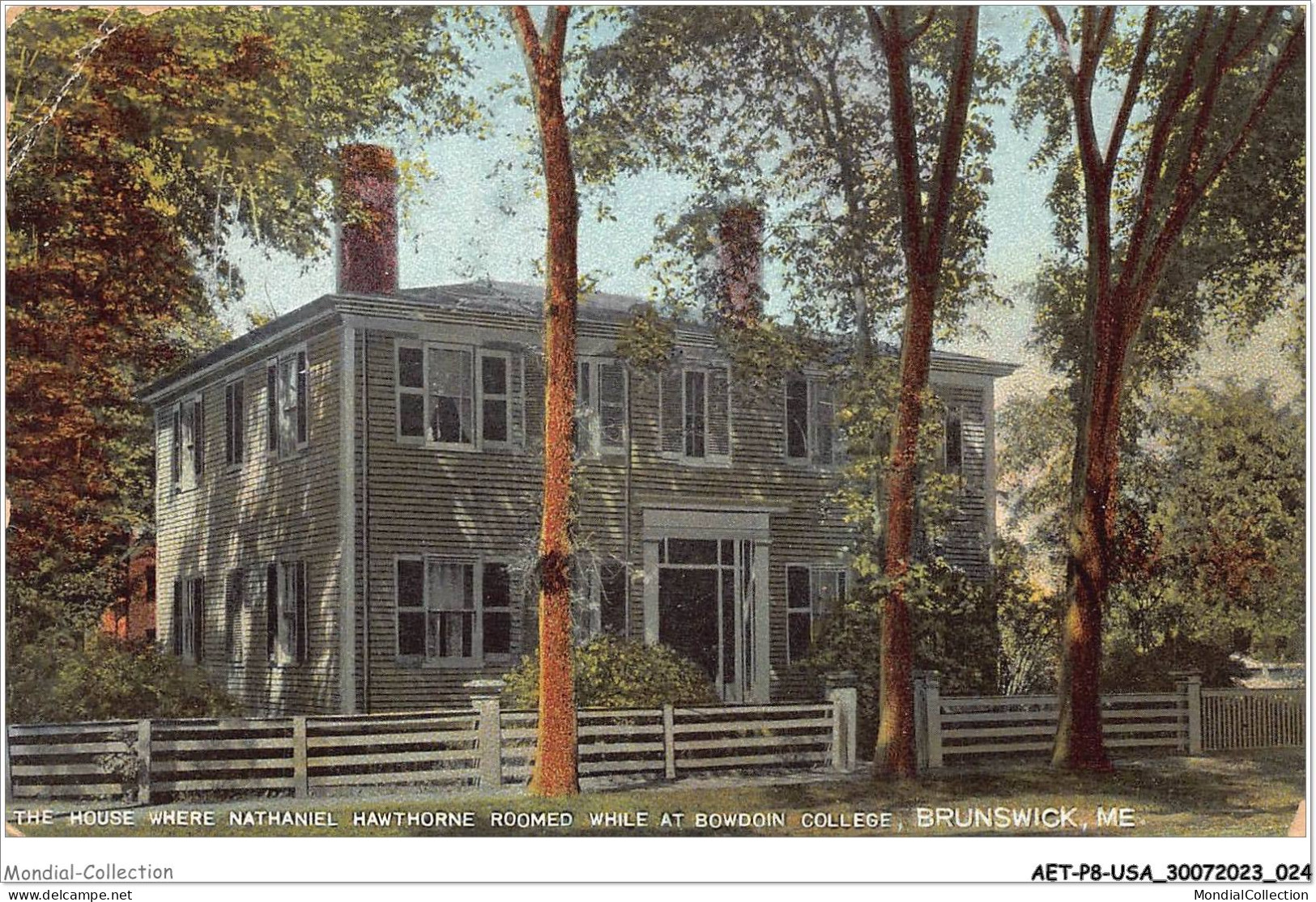AETP8-USA-0621 - BRUNSWICK - ME - The House Where Nathaniel Hawthorne Roomed While At Bowdoin College - Altri & Non Classificati