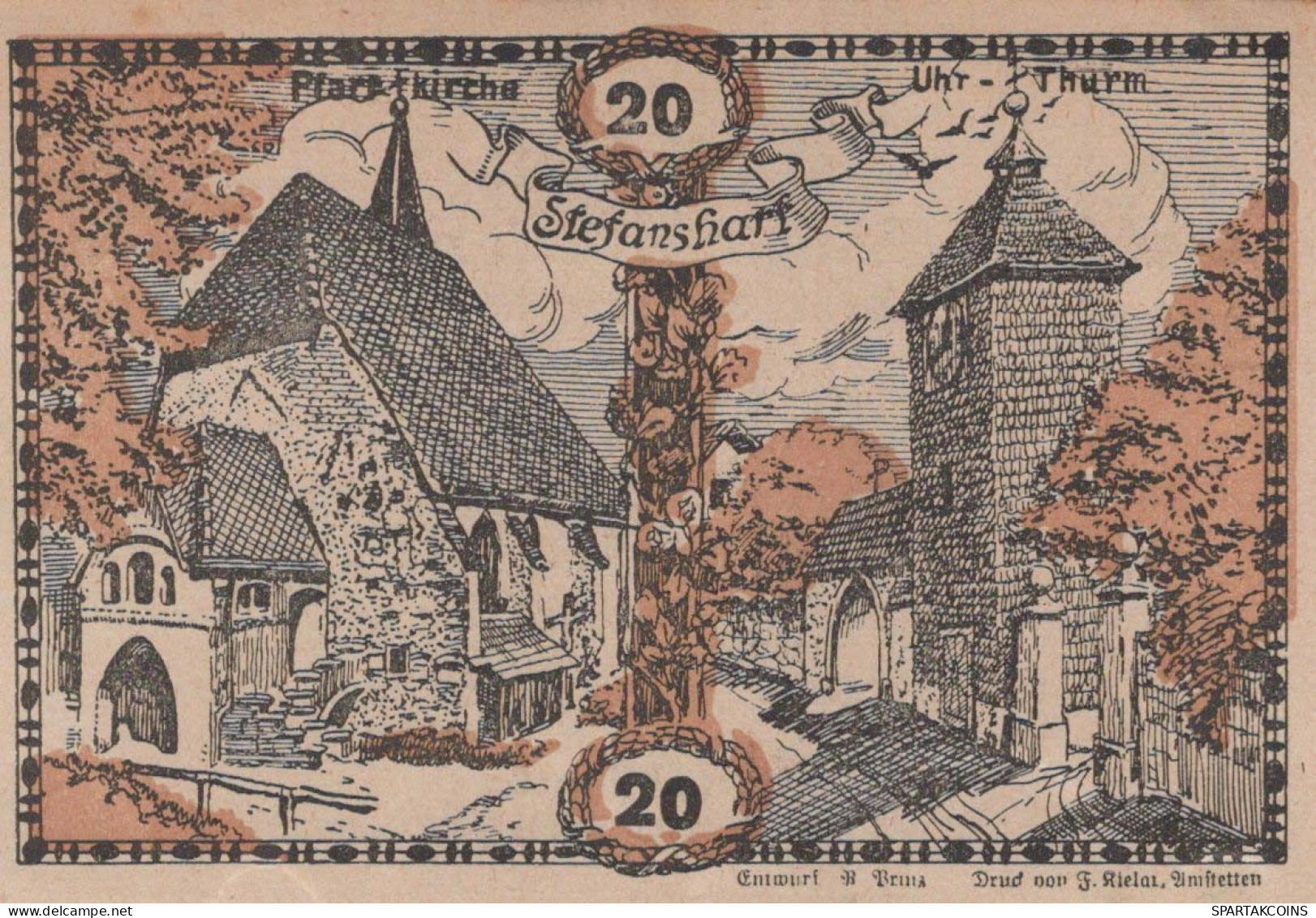 20 HELLER 1920 Stadt STEFANSHART Niedrigeren Österreich Notgeld #PE649 - [11] Emisiones Locales