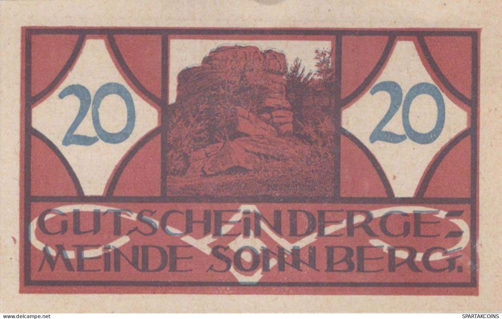 20 HELLER 1920 Stadt SONNBERG Oberösterreich Österreich Notgeld Papiergeld Banknote #PG674 - [11] Lokale Uitgaven