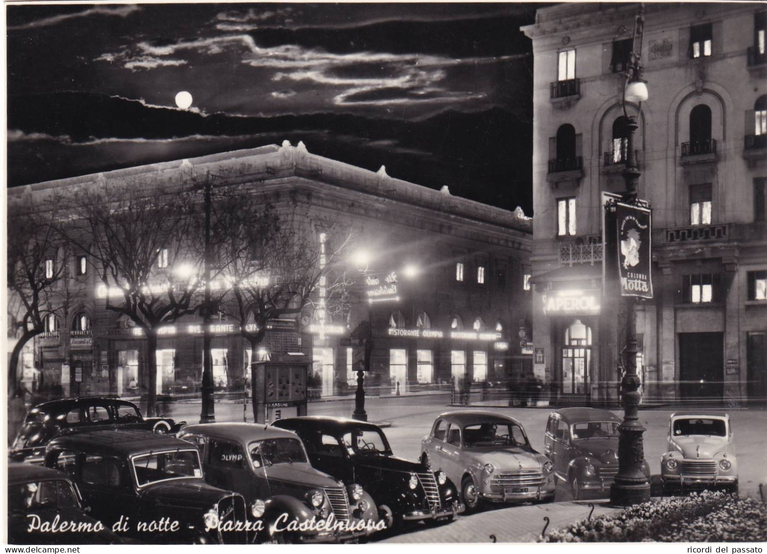 Cartolina Palermo - Piazza Castelnuovo - Notturno - Palermo