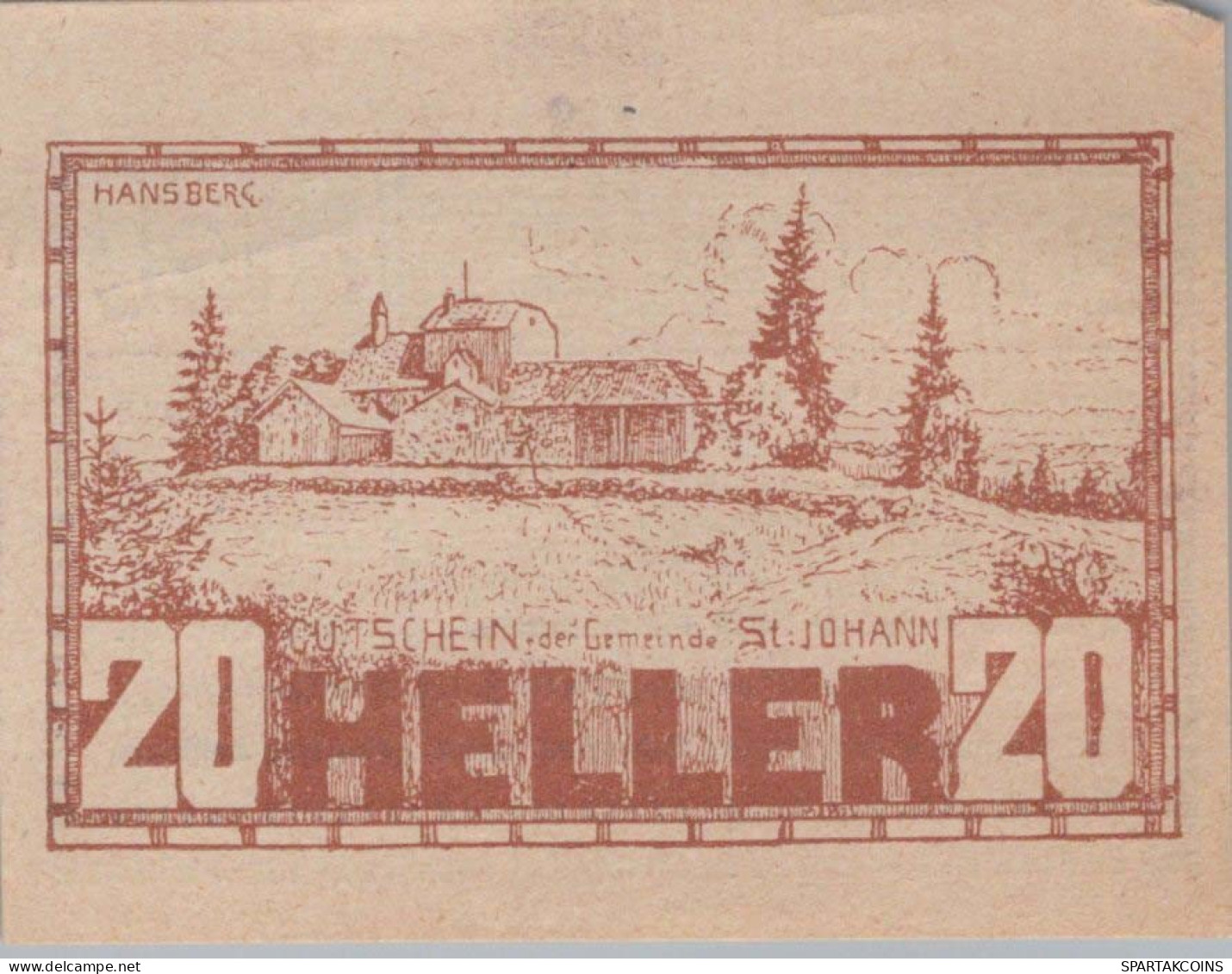 20 HELLER 1920 Stadt SANKT JOHANN AM WIMBERG Oberösterreich Österreich #PE683 - Lokale Ausgaben
