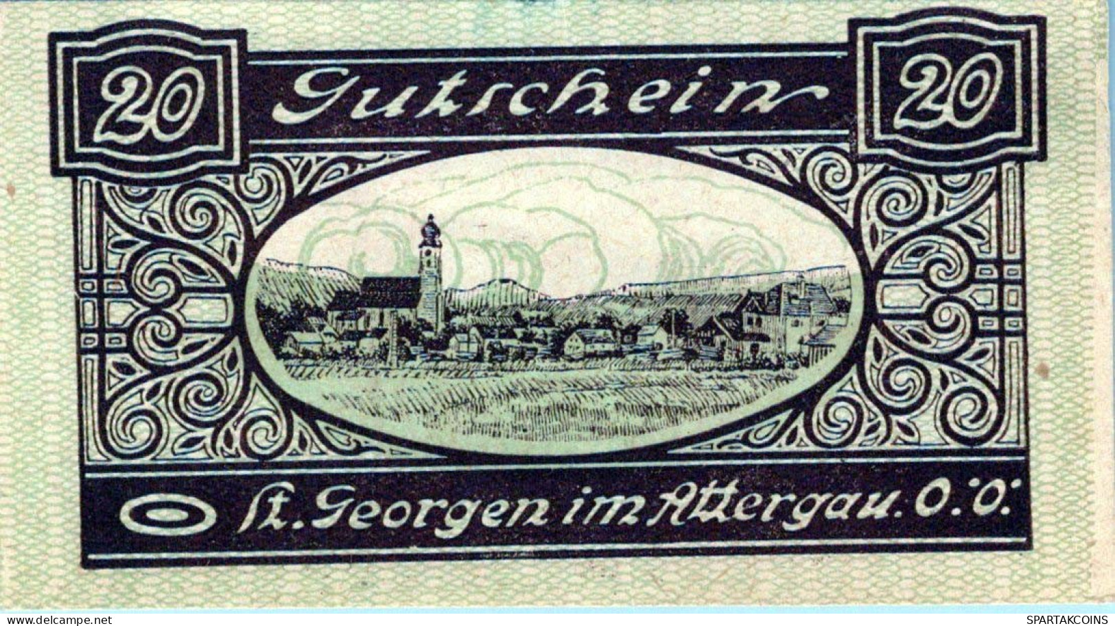 20 HELLER 1920 Stadt SANKT GEORGEN IM ATTERGAU Oberösterreich Österreich #PI423 - Lokale Ausgaben
