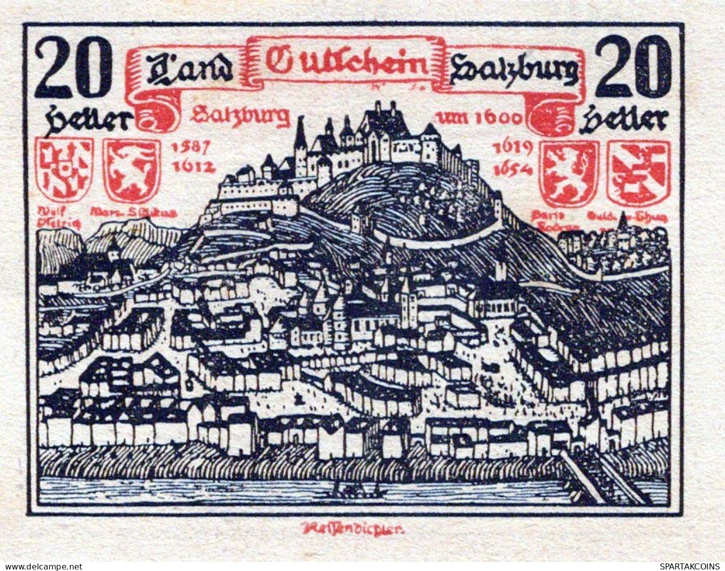 20 HELLER 1920 Stadt SALZBURG Salzburg Österreich Notgeld Banknote #PE830 - [11] Emisiones Locales