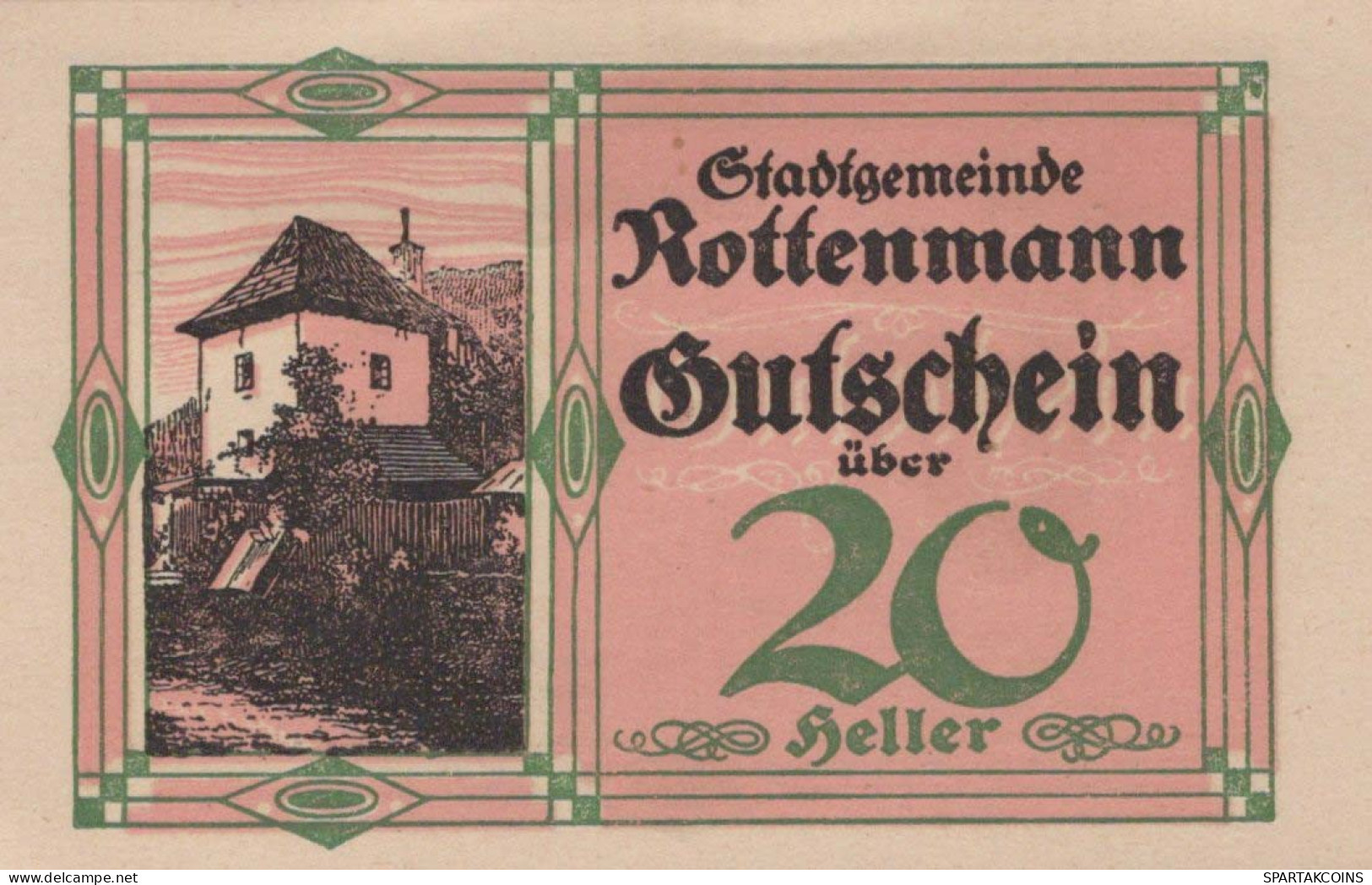 20 HELLER 1920 Stadt ROTTENMANN Styria UNC Österreich Notgeld Banknote #PH414 - Lokale Ausgaben