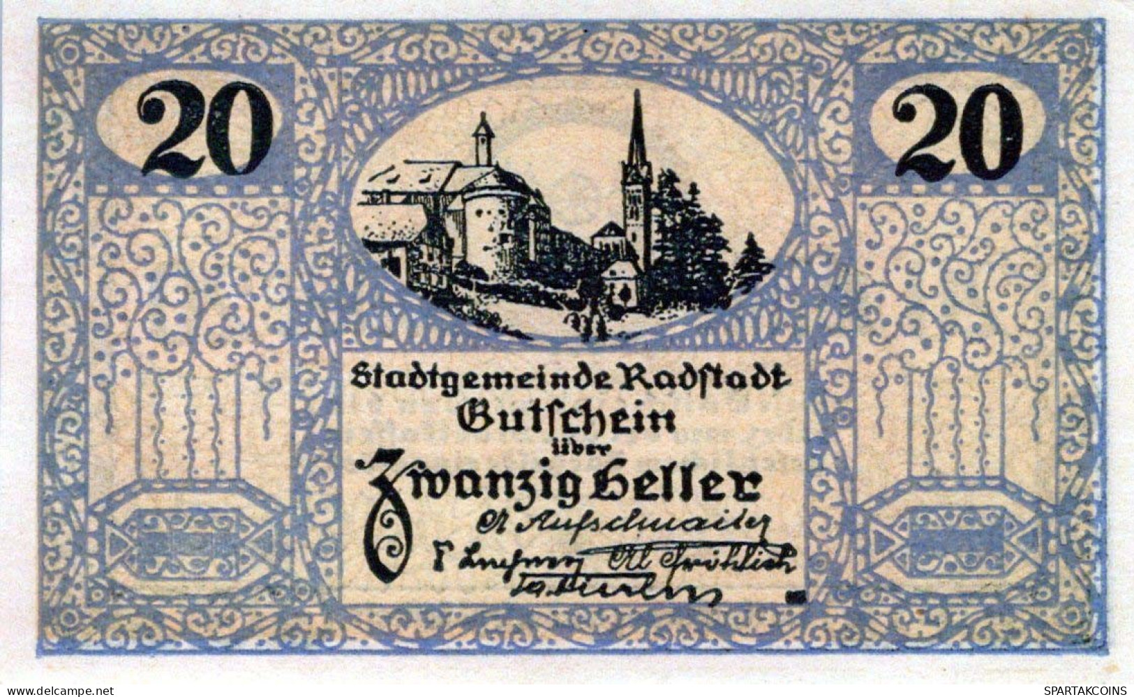 20 HELLER 1920 Stadt RADSTADT Salzburg UNC Österreich Notgeld Banknote #PH417 - [11] Local Banknote Issues