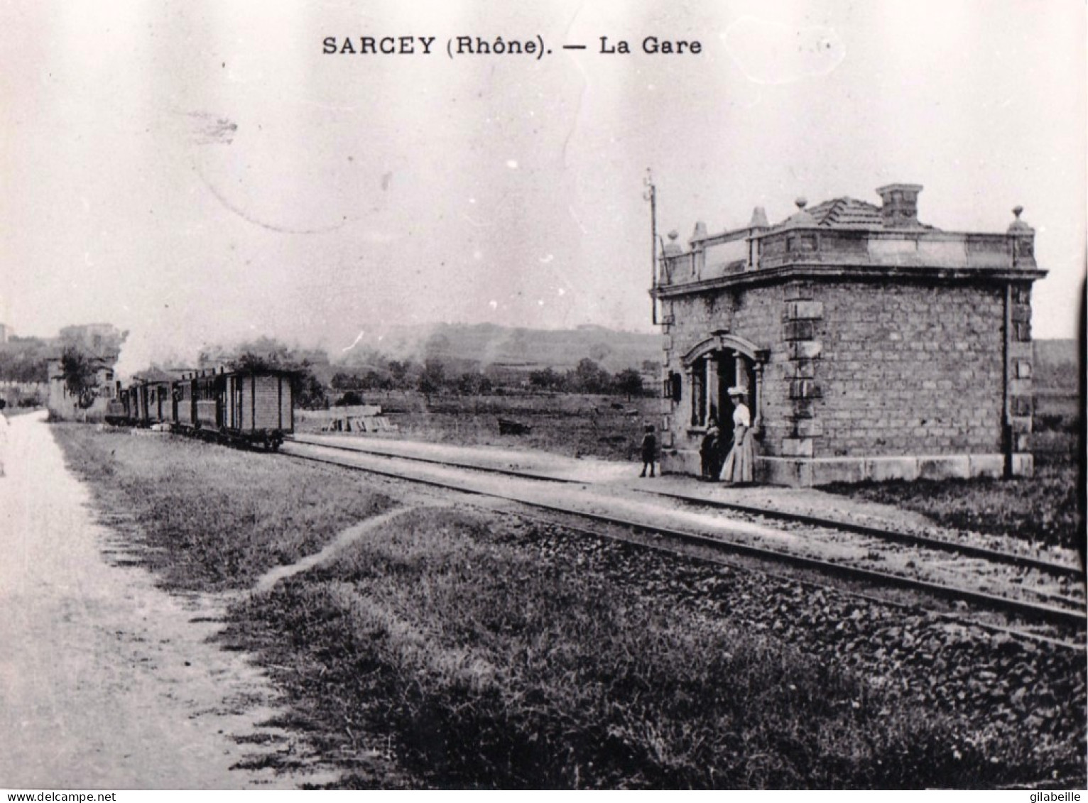 Photo 24.0 X 18.0 Cm  - Chemin De Fer Du Beaujolais - Gare De SARCEY ( Rhone )  - Retirage - Treni