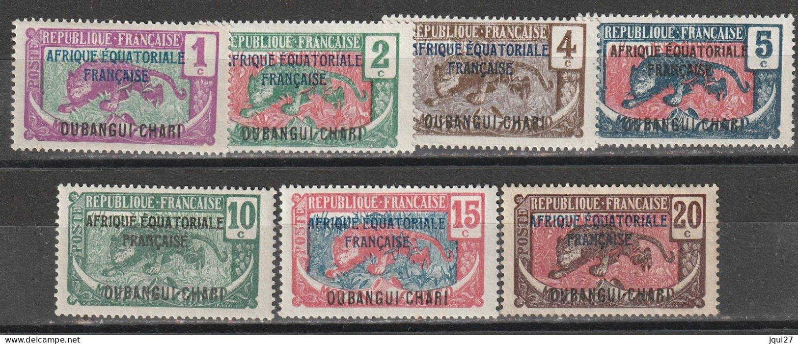 Oubangui N° 43, 44, 45, 46, 47, 49, 50 * - Unused Stamps